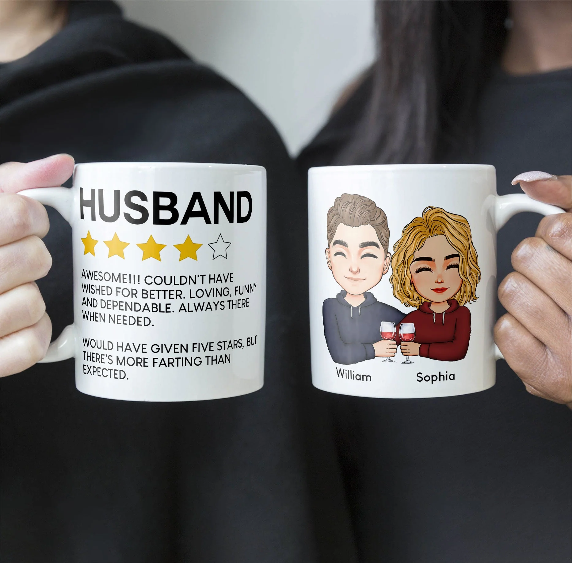 To Husband Five Star Funny - Personalized Mug - Image 5
