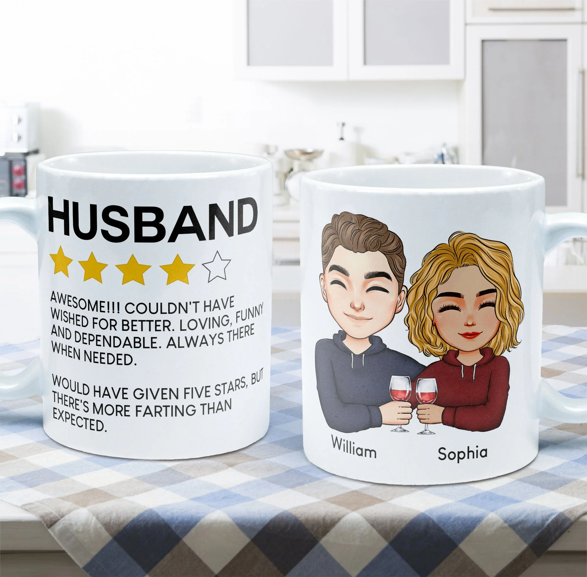 To Husband Five Star Funny - Personalized Mug - Image 6