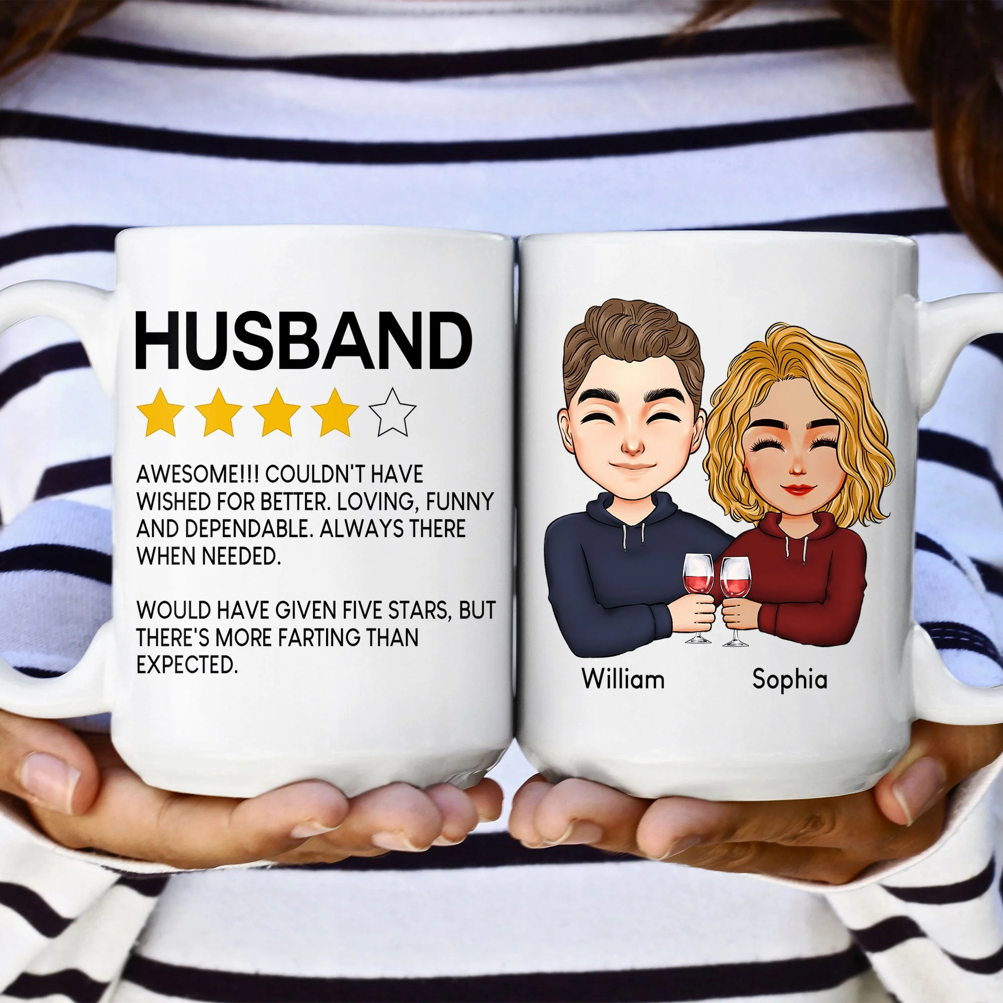 To Husband Five Star Funny - Personalized Mug - Image 7