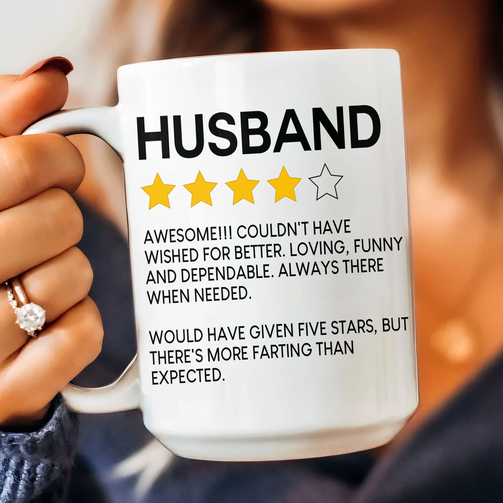 To Husband Five Star Funny - Personalized Mug - Image 8