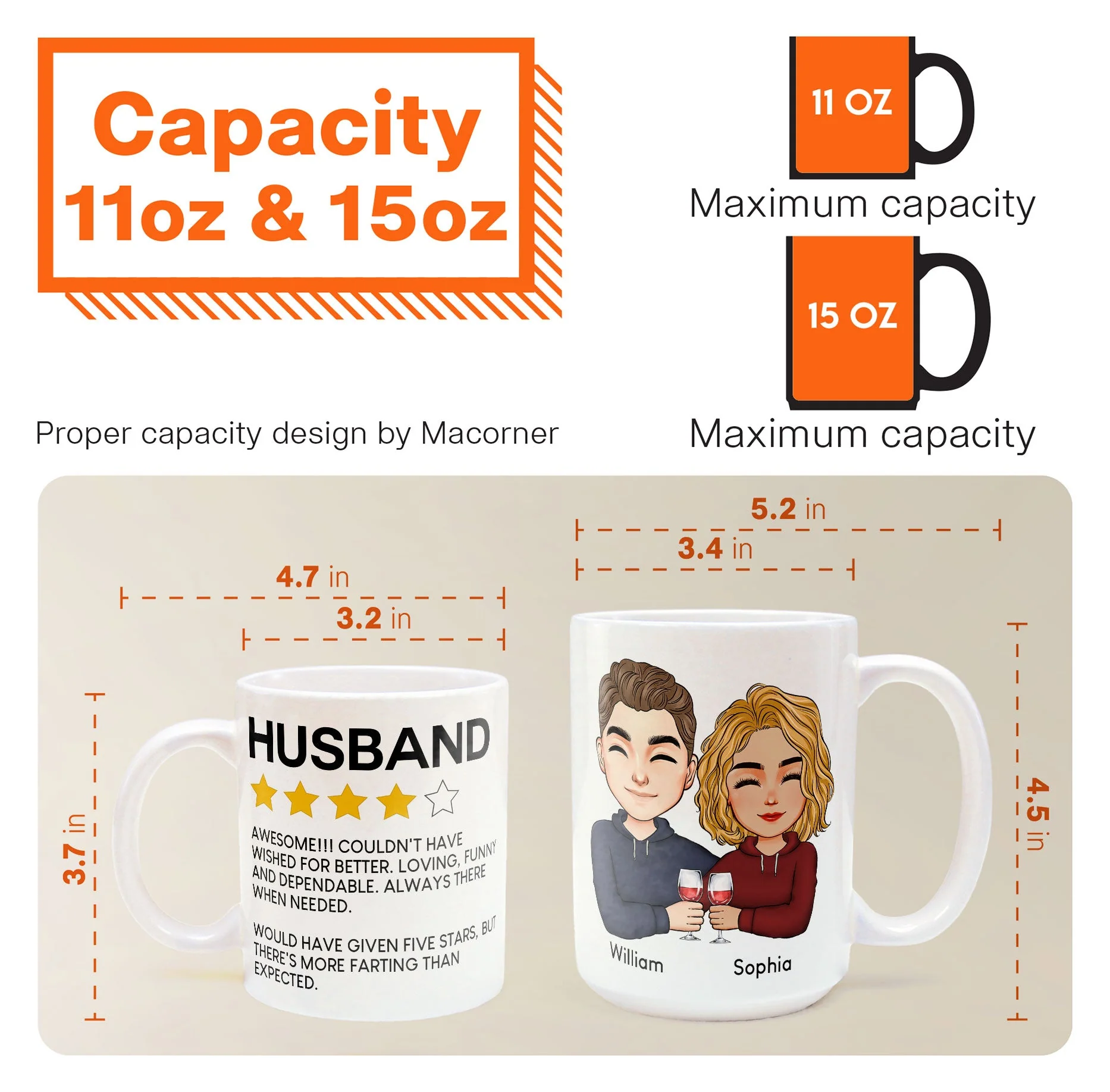 To Husband Five Star Funny - Personalized Mug - Image 9