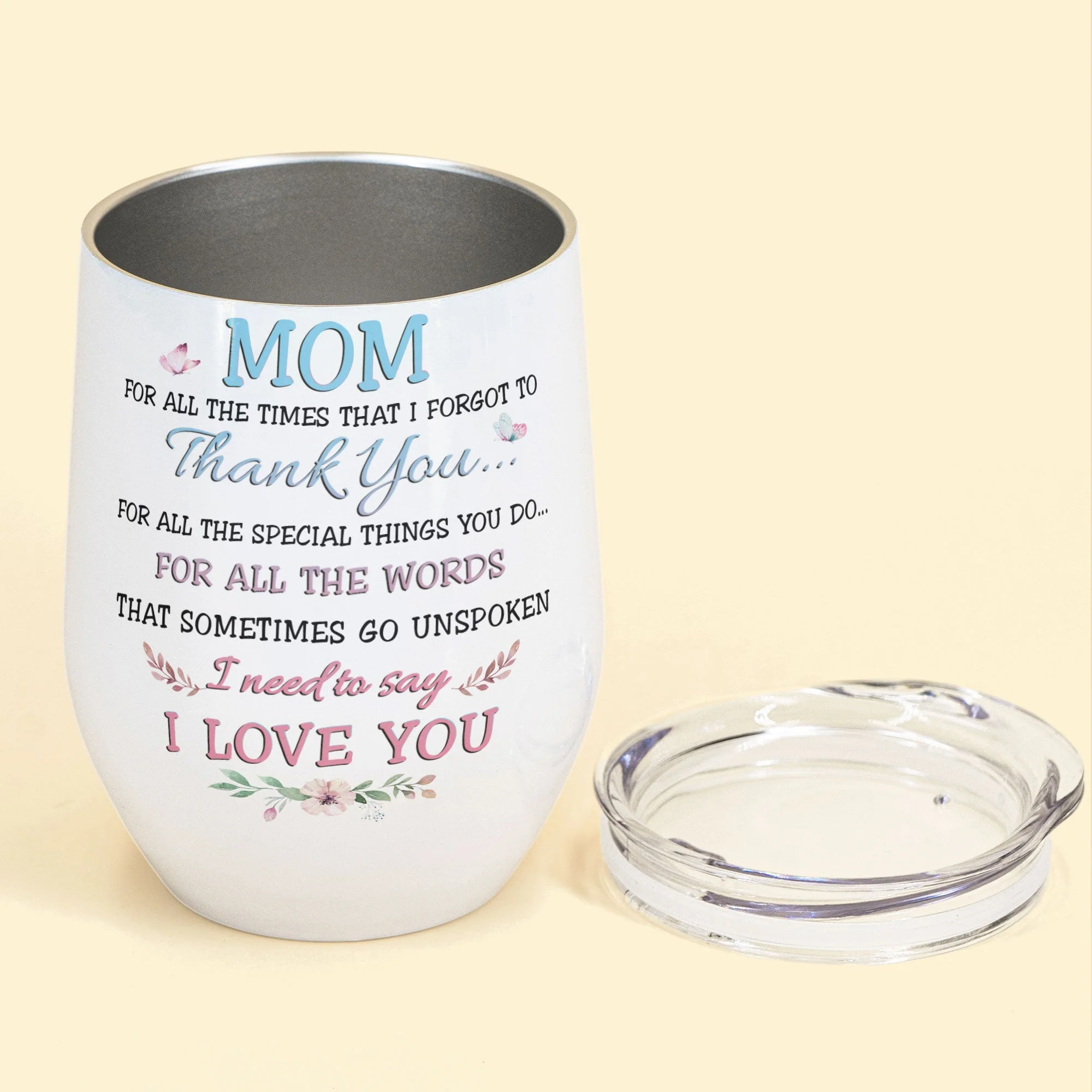 To Mom Words Go Unspoken - Personalized Wine Tumbler - Mother's Day Gift For Mother, Mama, Grandma - Image 3