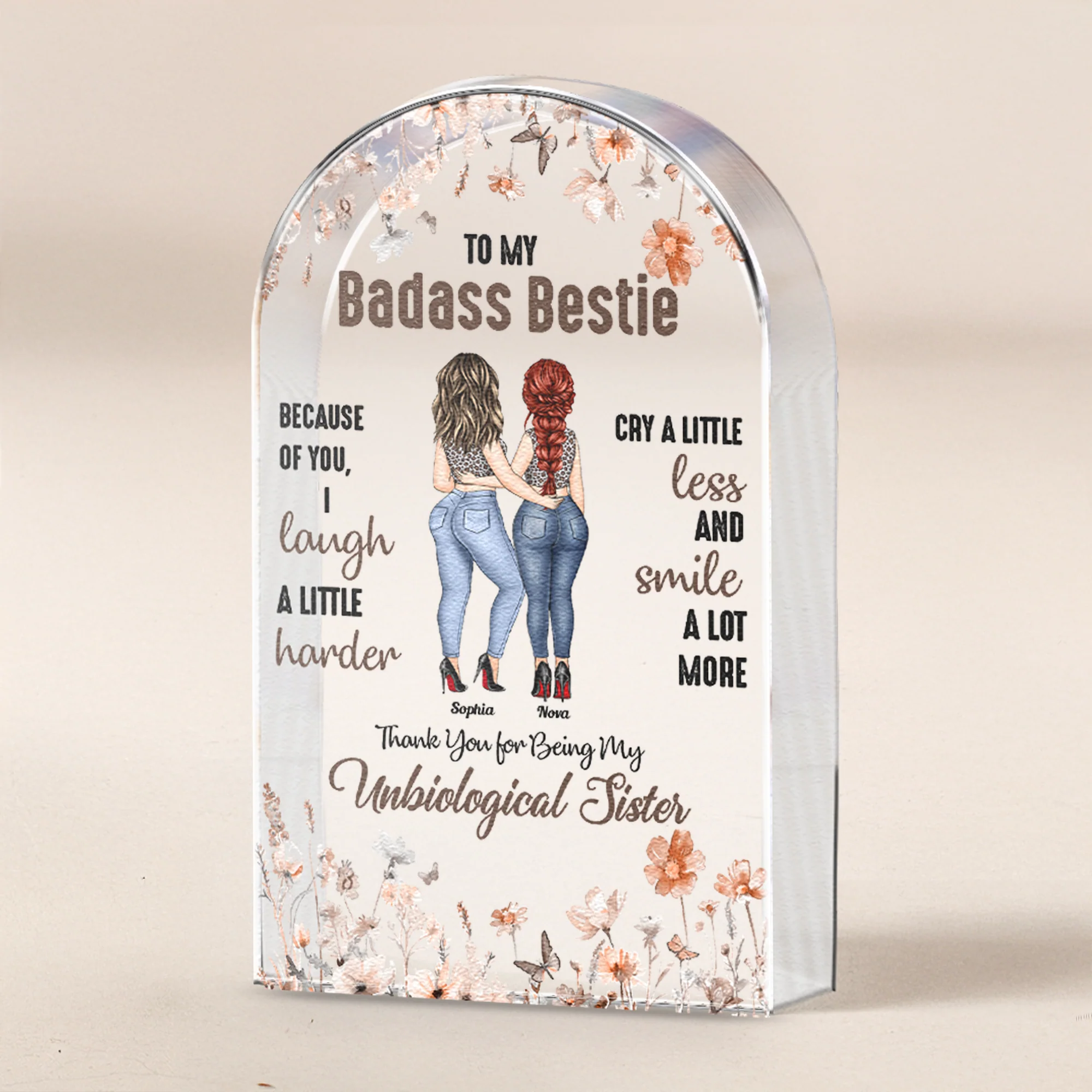 To My Badass Bestie - Personalized Acrylic Plaque - Image 3