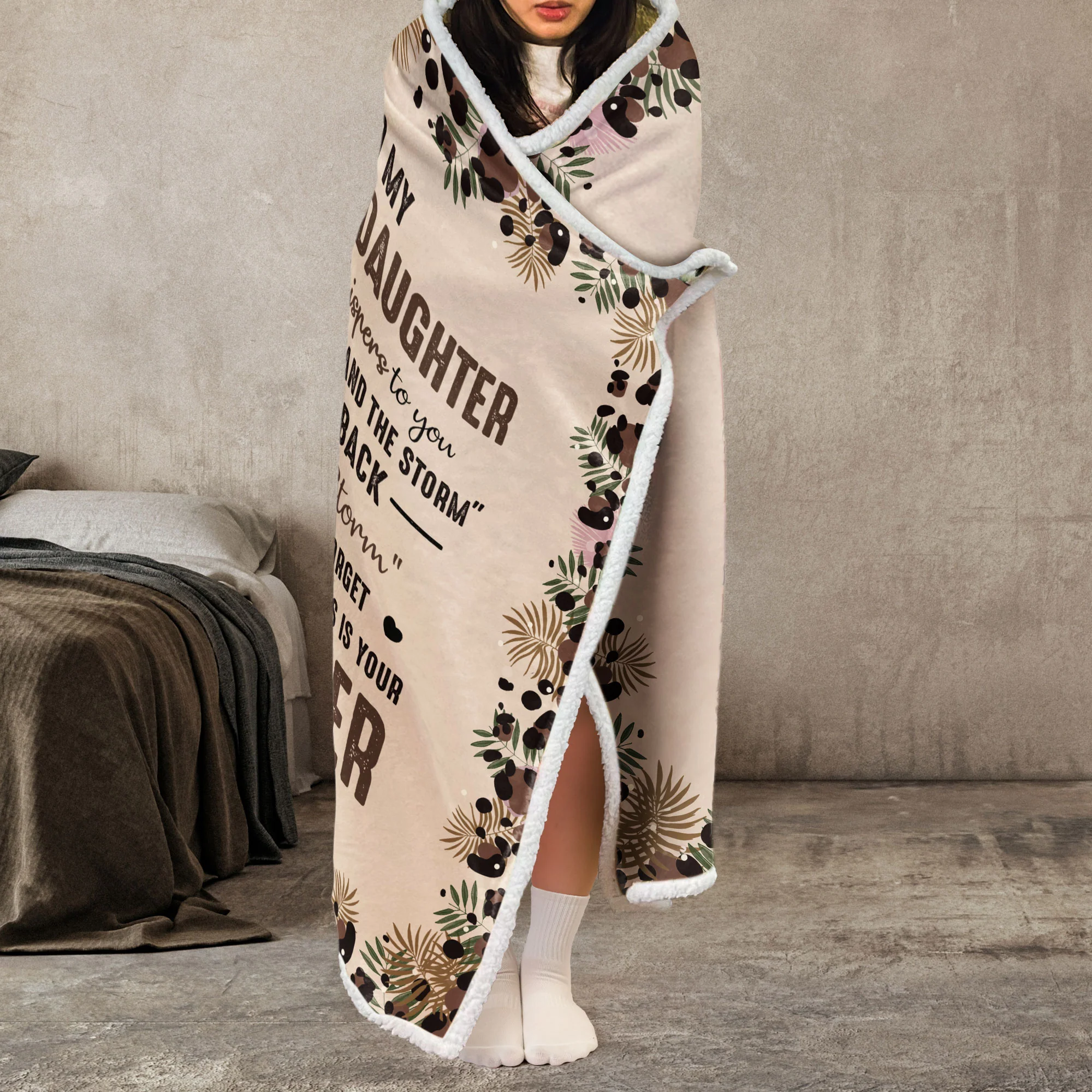 To My Badass Daughter - Personalized Wearable Blanket Hoodie - Image 3