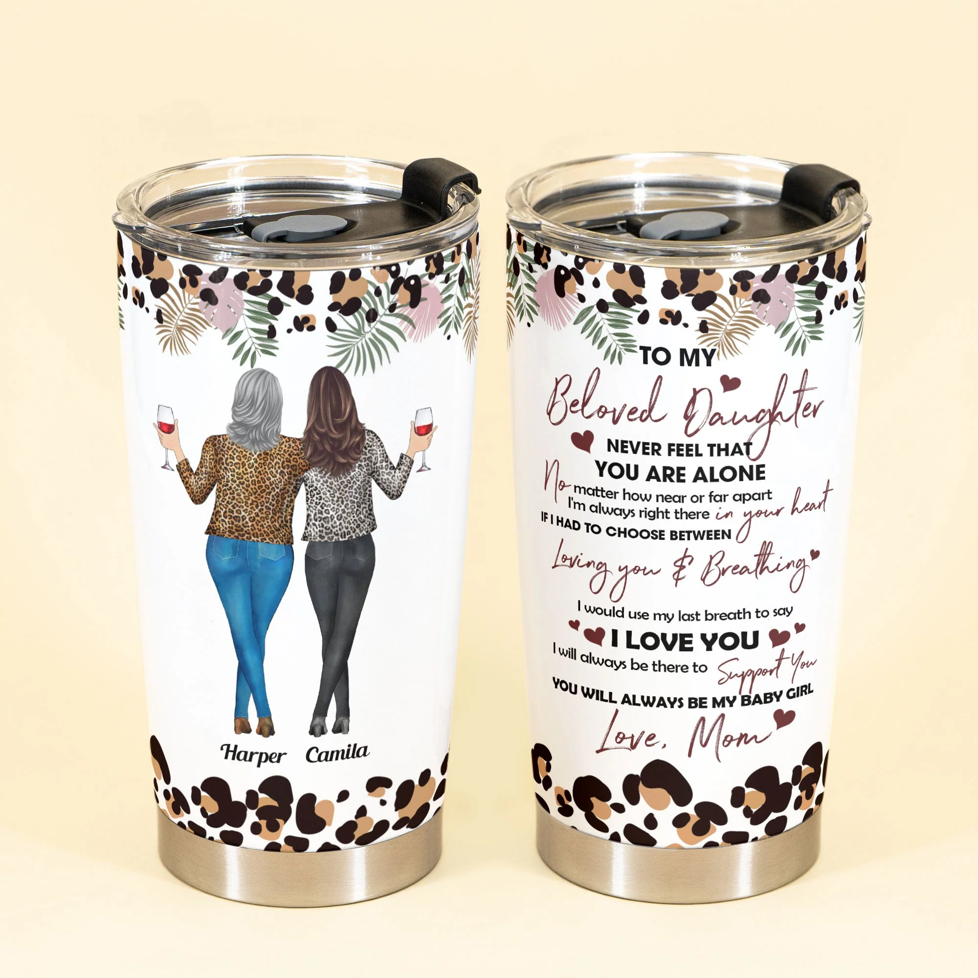 To My Beloved Daughter - Personalized Tumbler Cup - Birthday Gift For Daughters - Gift From Mom - Image 2