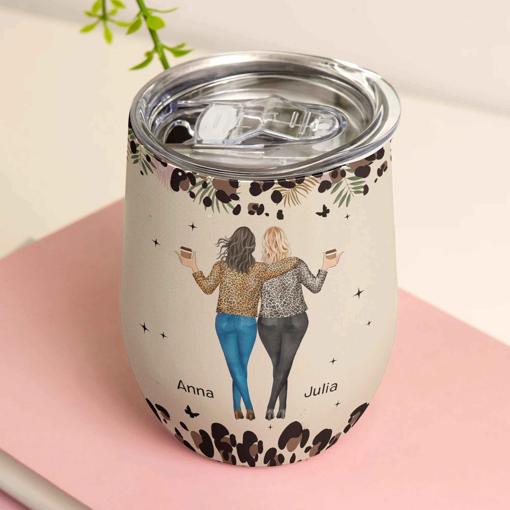 To My Bestie Gift Friendship Gift For BFF, Soul Sisters - Personalized Wine Tumbler - Image 4