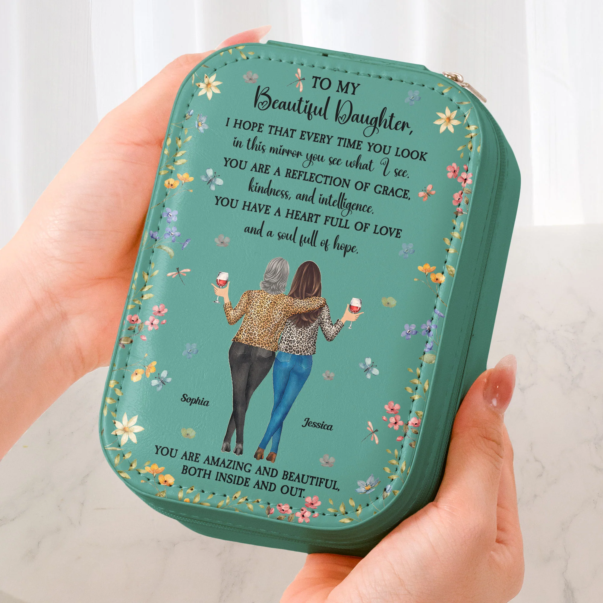 To My Daughter Every Time You Look In This Mirror - Custom Makeup Box With LED Mirror - Image 3