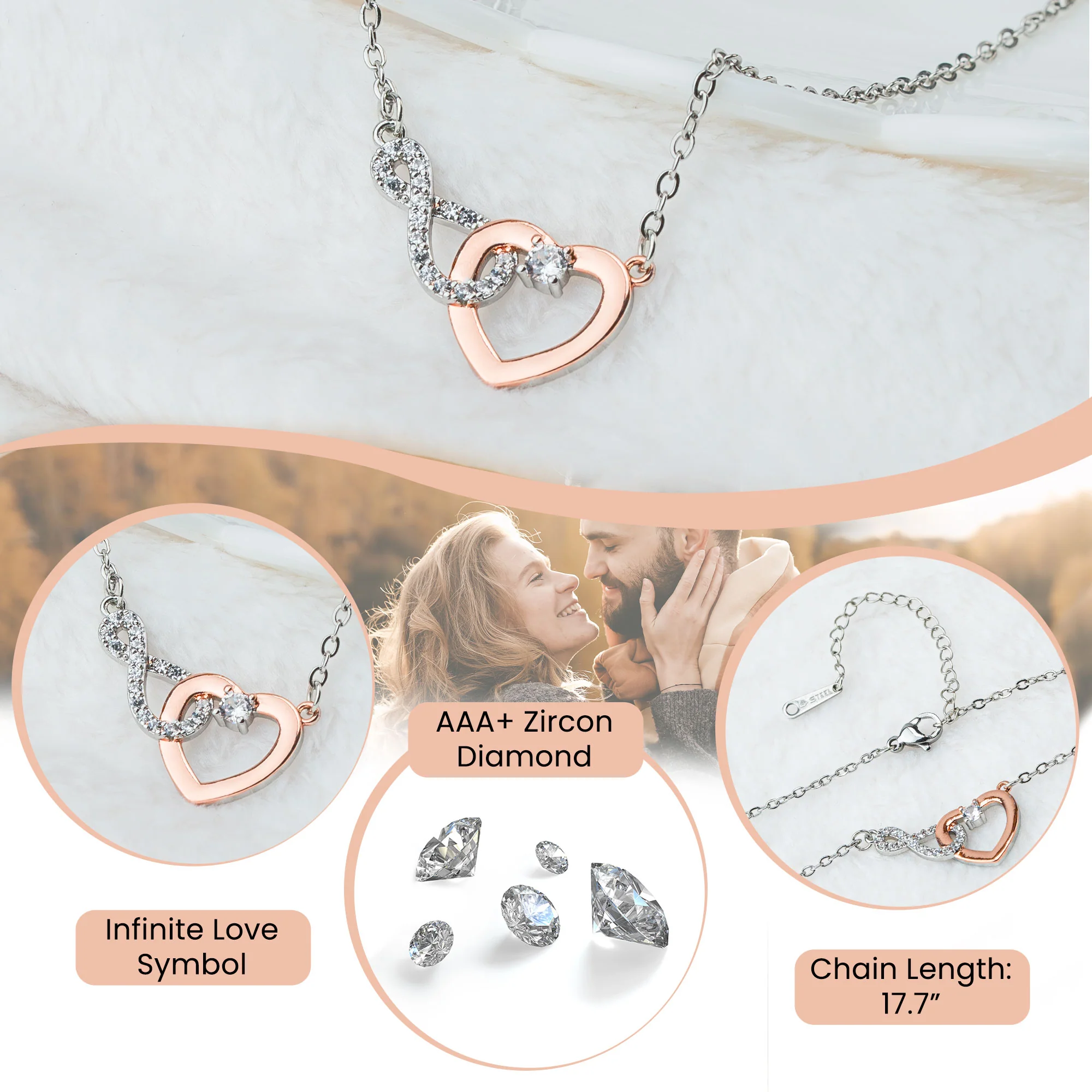 To My Daughter Gifts - Personalized LED Light Acrylic Plaque With Infinity Necklace - Image 4