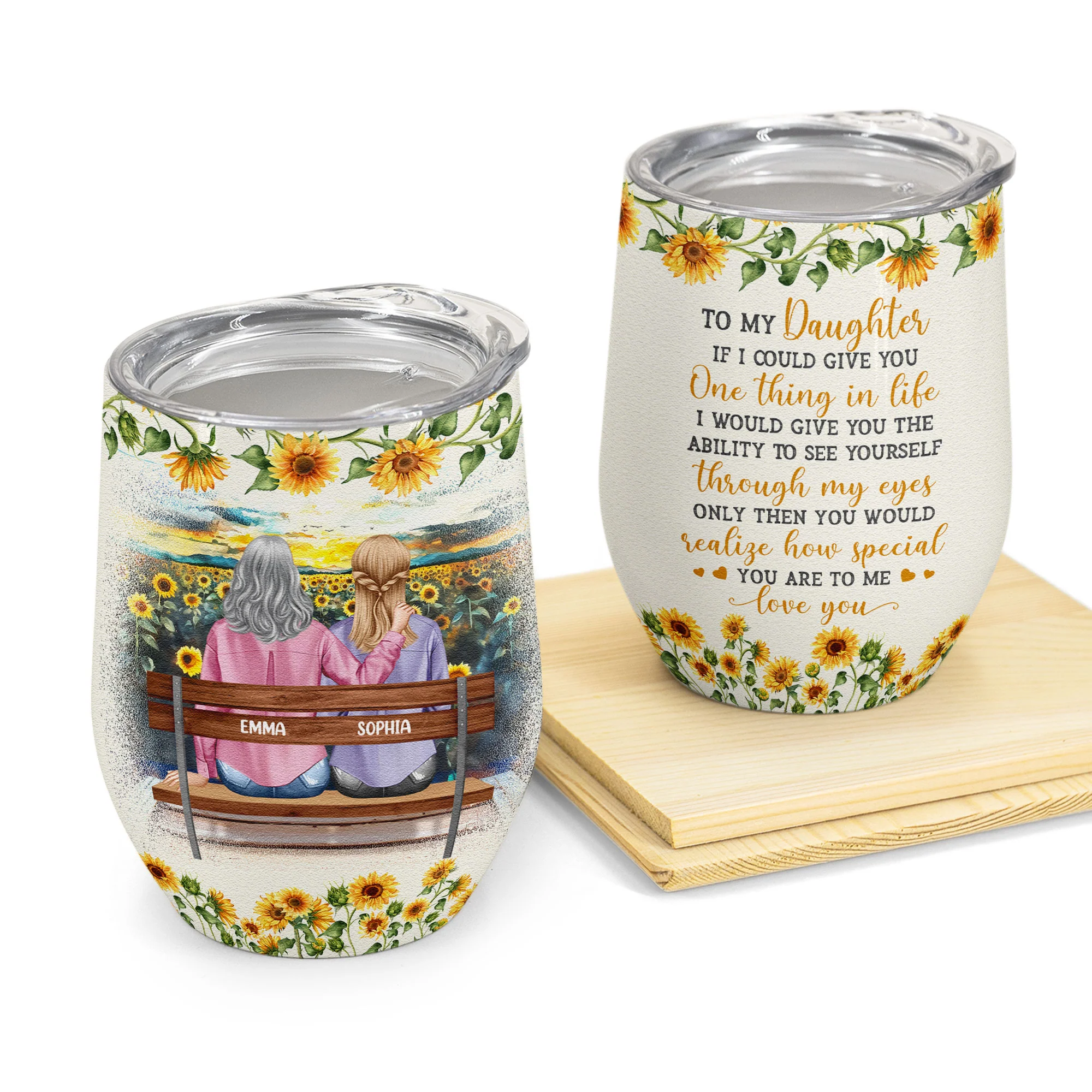 To My Daughter How Special You Are To Me - Personalized Wine Tumbler - Image 2