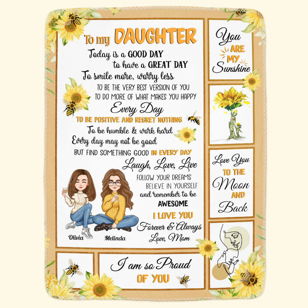 To My Daughter I Love You Forever & Always - Personalized Blanket - Image 4