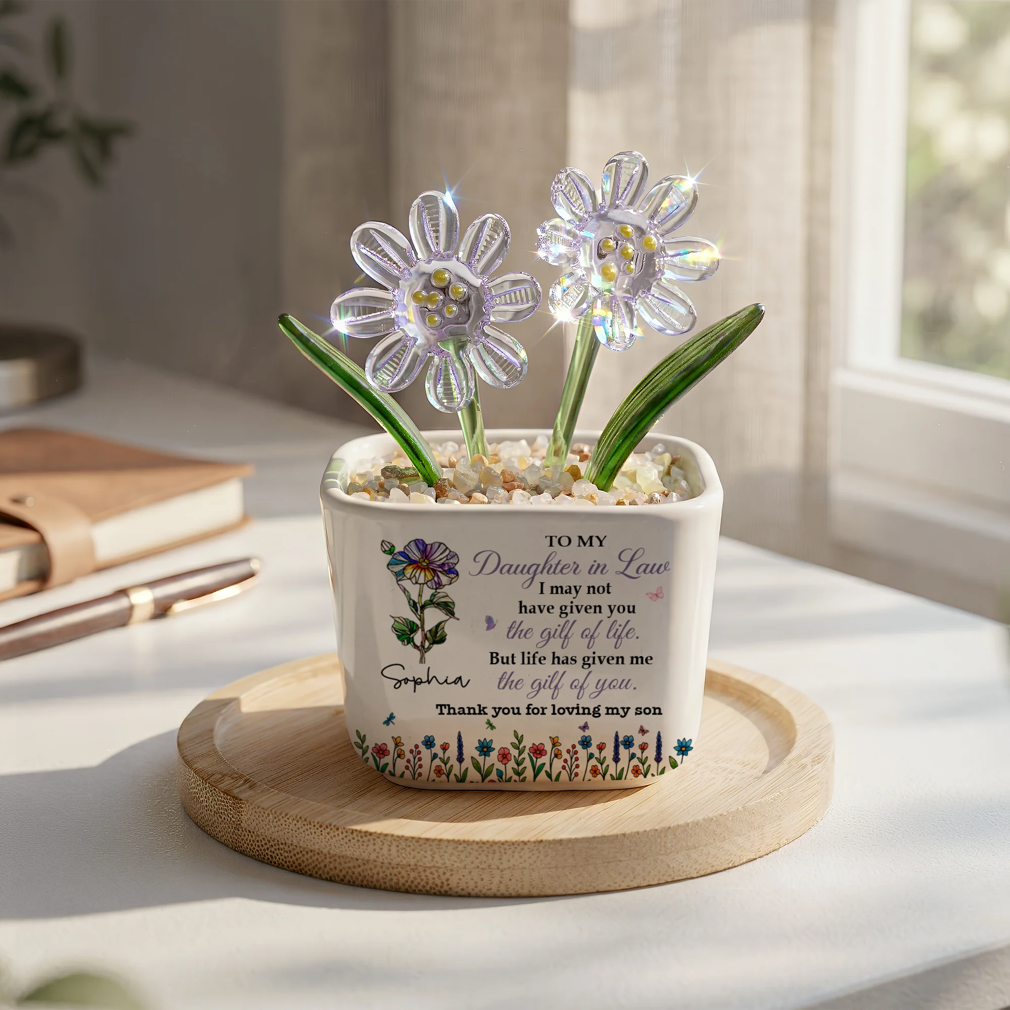 To My Daughter In Law Gift For Daughter-In-Law - Personalized Plant Pot - Image 2