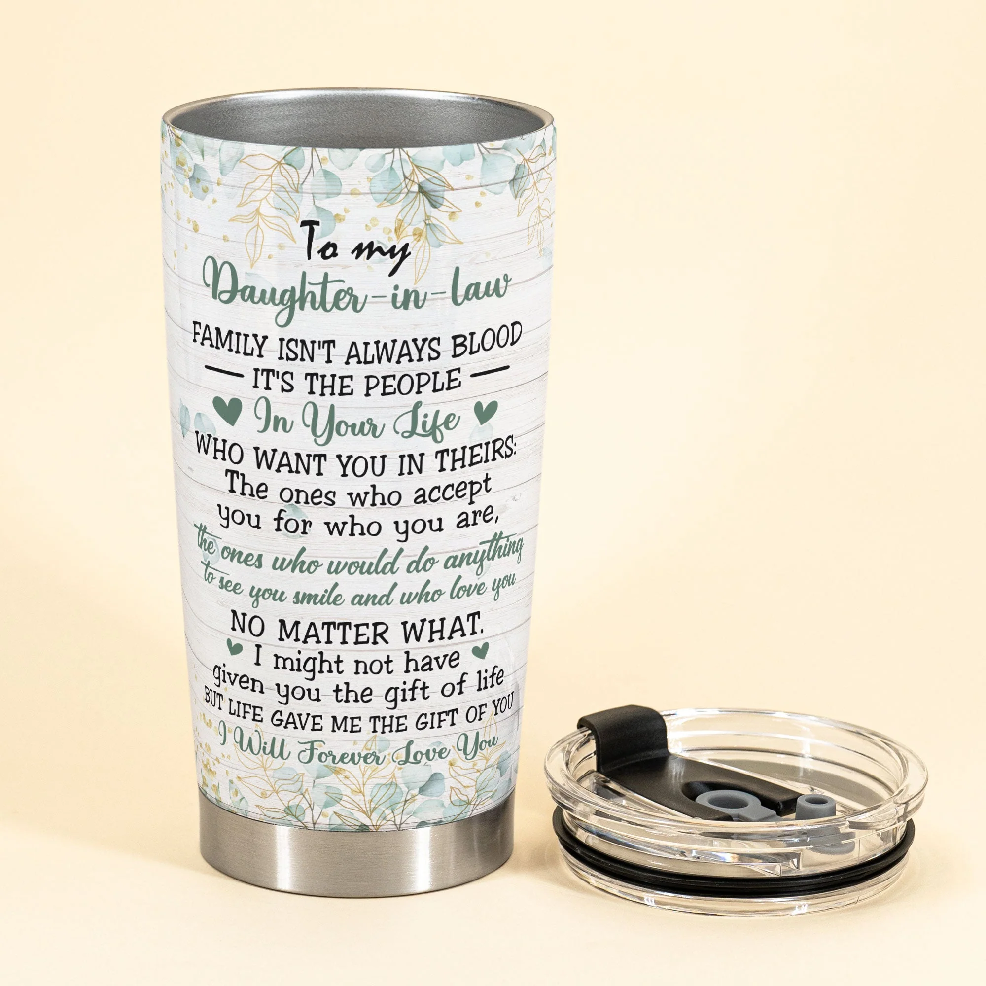 To My Daughter-in-law - Personalized Tumbler Cup - Birthday Wedding Gift For Daughter-in-law, Bonus Daughter - Gift From Mom, Mother-in-law - Image 3