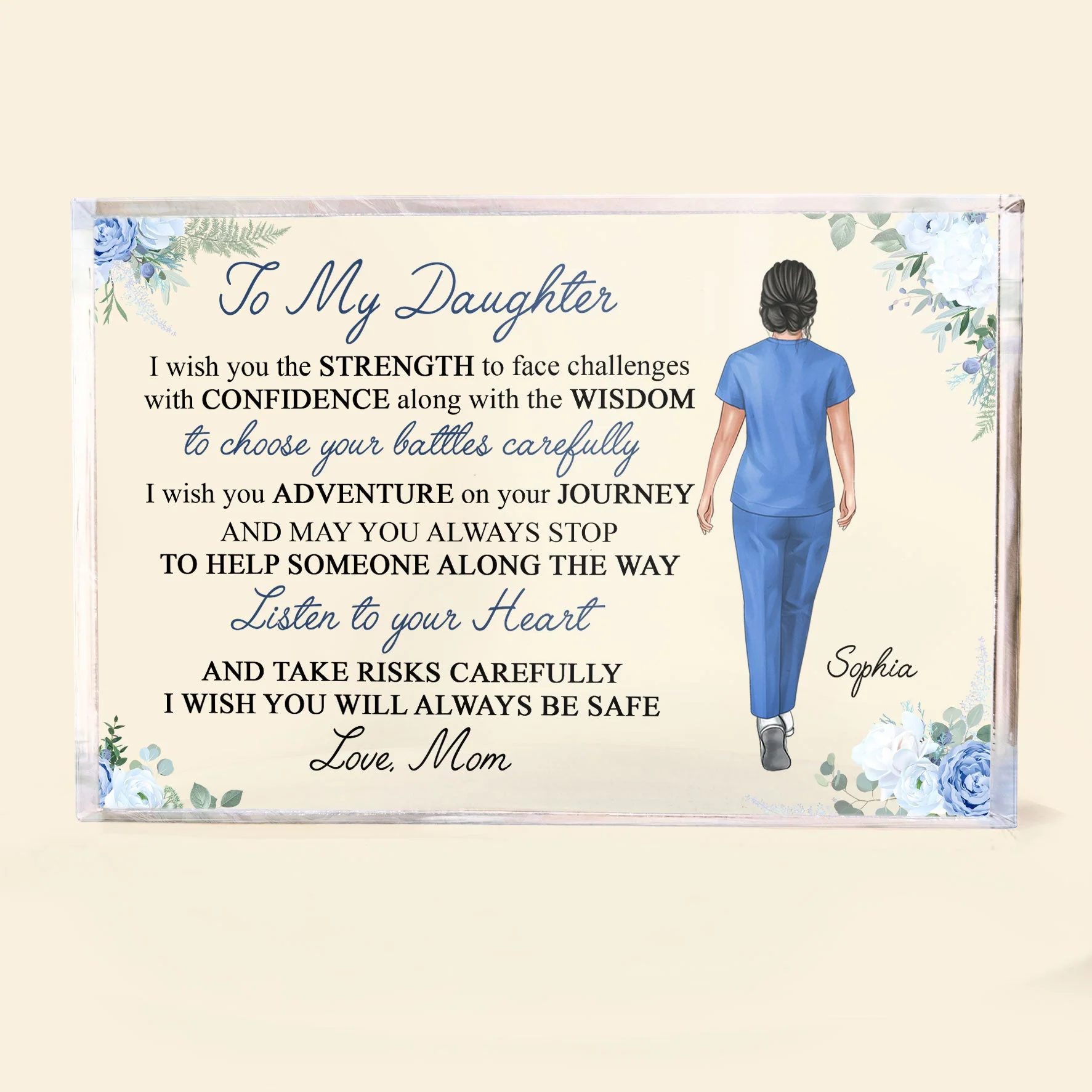 To My Daughter Nurse From Mom, Dad - Personalized Rectangle Acrylic Plaque