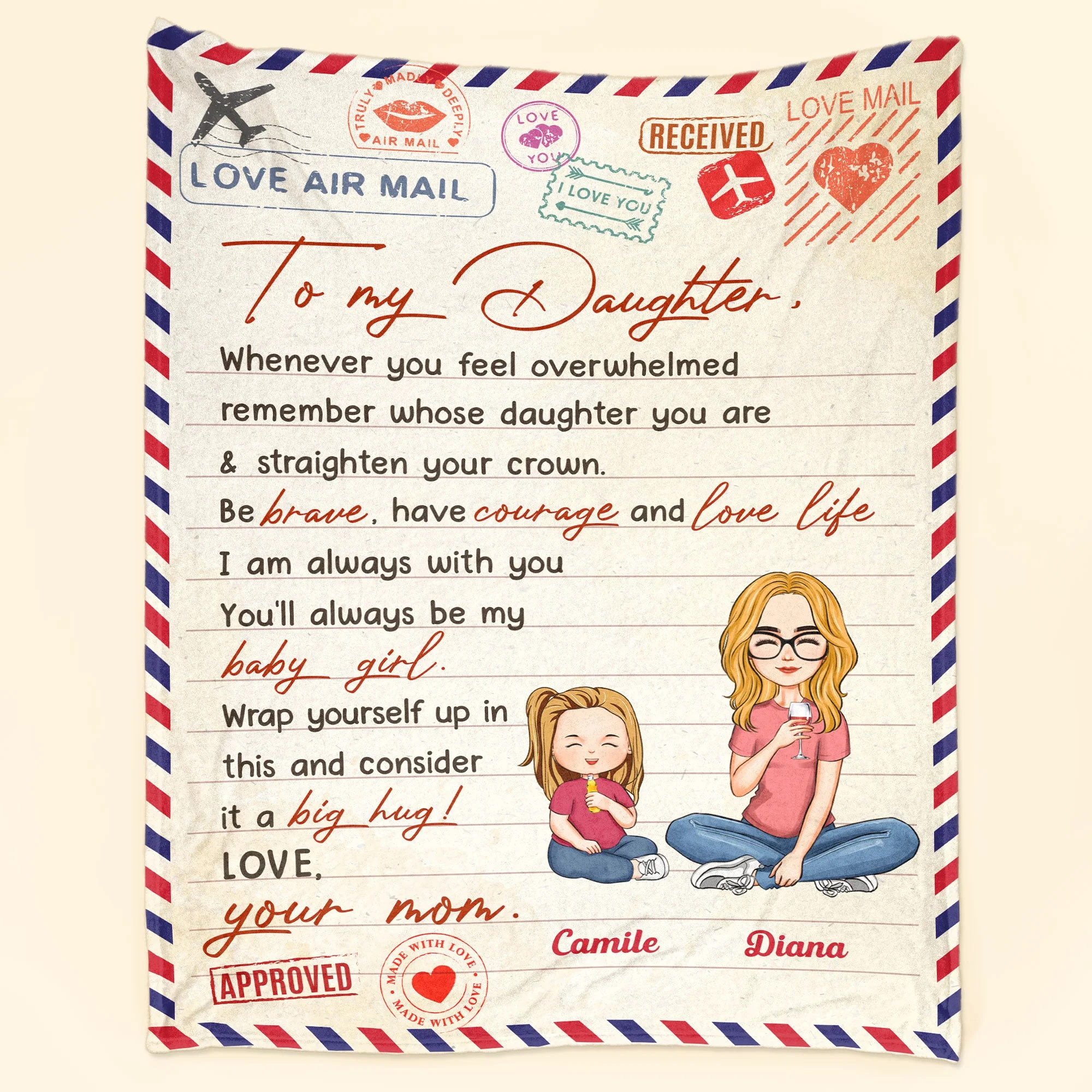 To My Daughter - Personalized Blanket