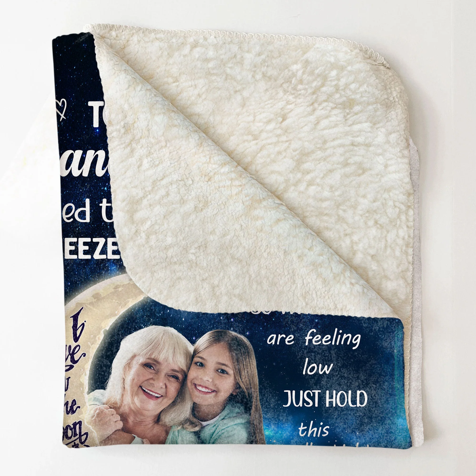 To My Granddaughter I Love You To The Moon And Back - Personalized Photo Blanket - Image 5