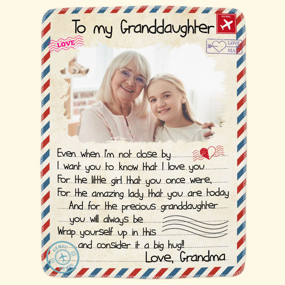 To My Granddaughter - Personalized Photo Blanket - Image 4