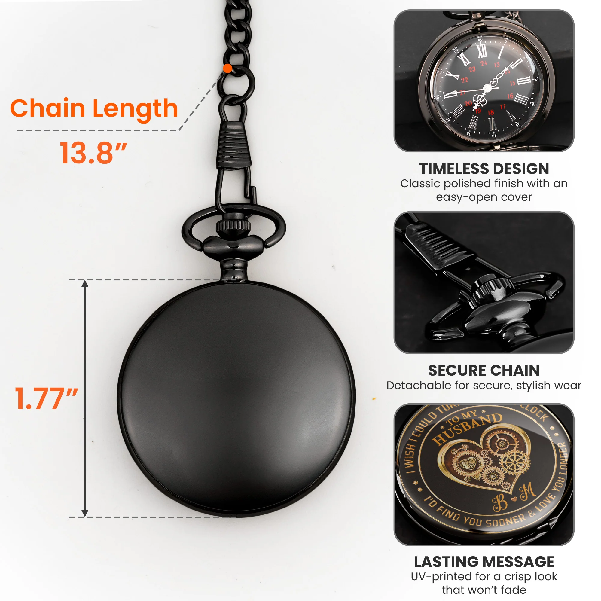 To My Husband I Wish I Could Turn Back The Clock Gift For Him - Personalized Pocket Watch - Image 6