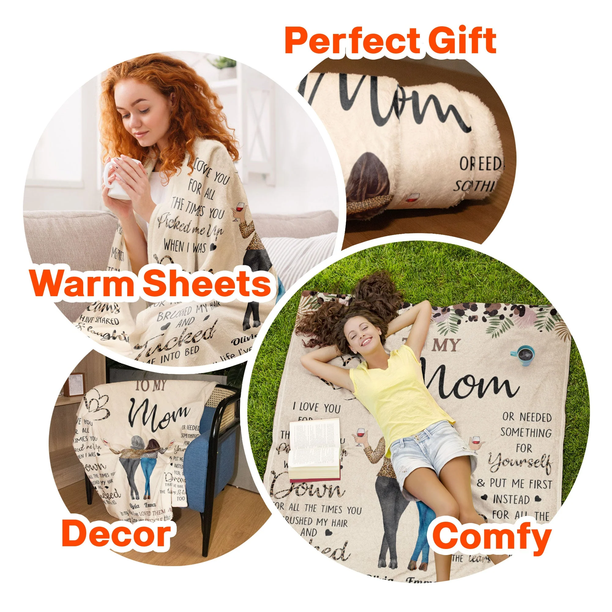 To My Mom Every Time You Snuggle This Blanket - Personalized Blanket - Image 7