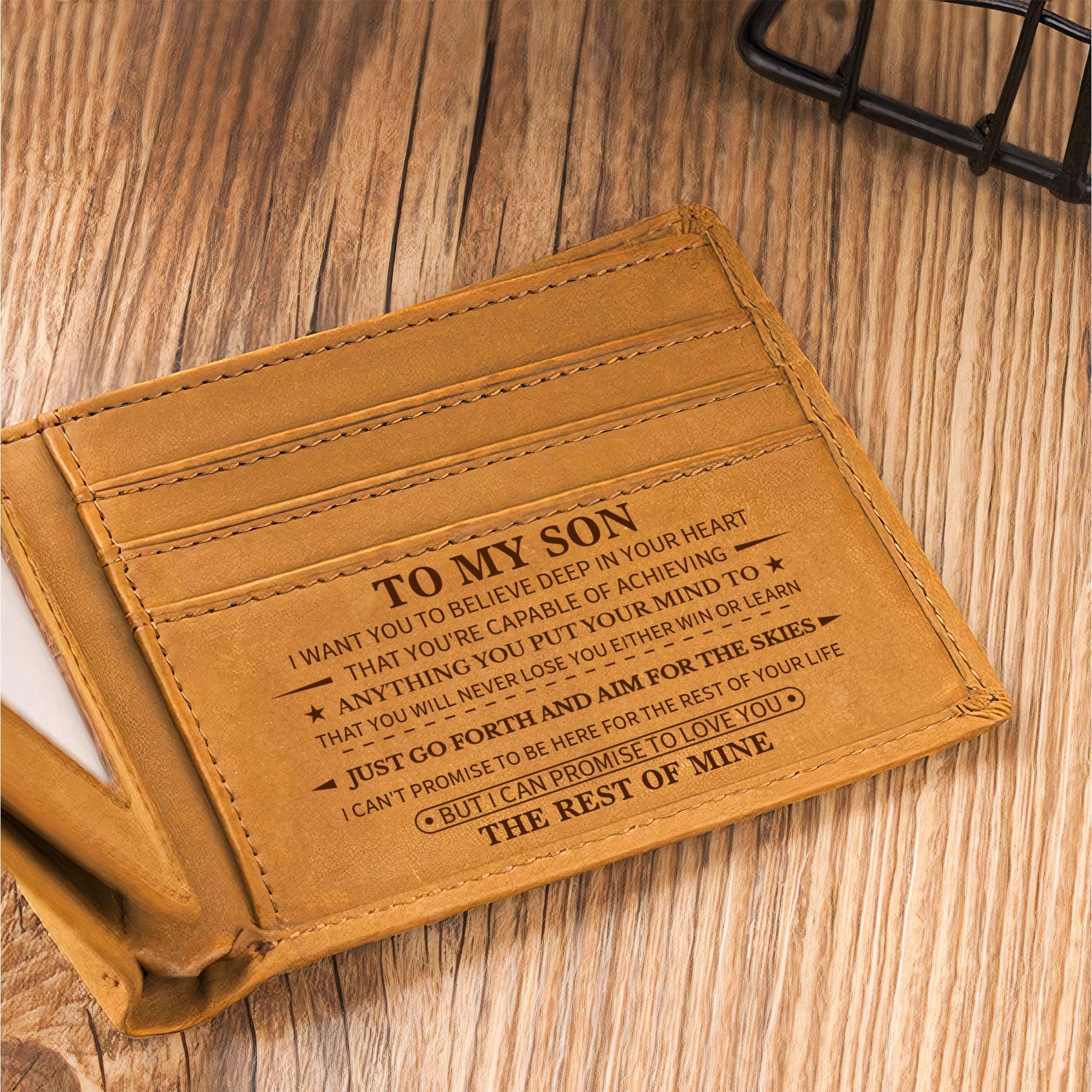 To My Son, Grandson, Son-In-Law I Love You - Personalized Leather Wallet - Image 4