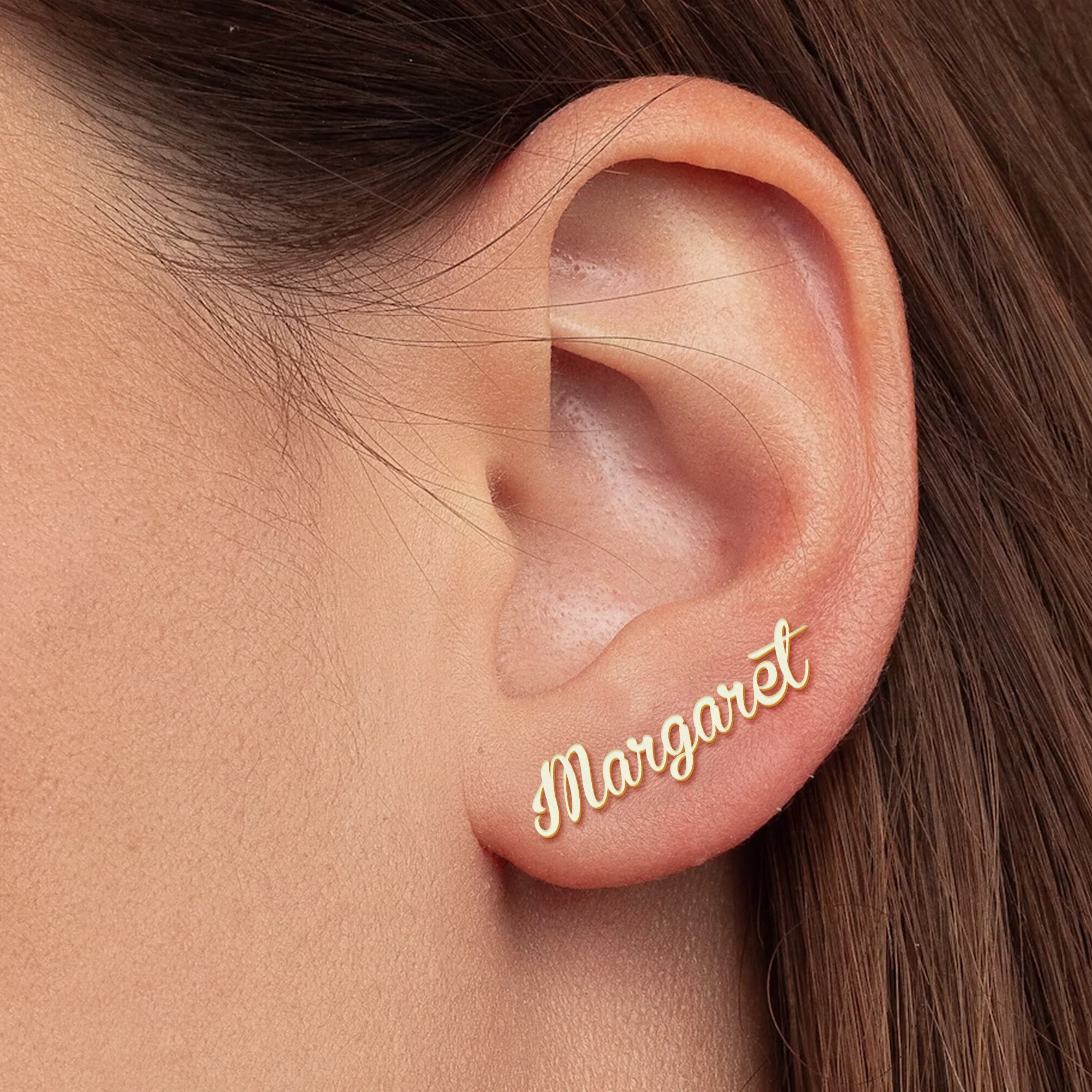 To My Wife Anniversary Gift - Personalized Name Stud Earrings - Image 2