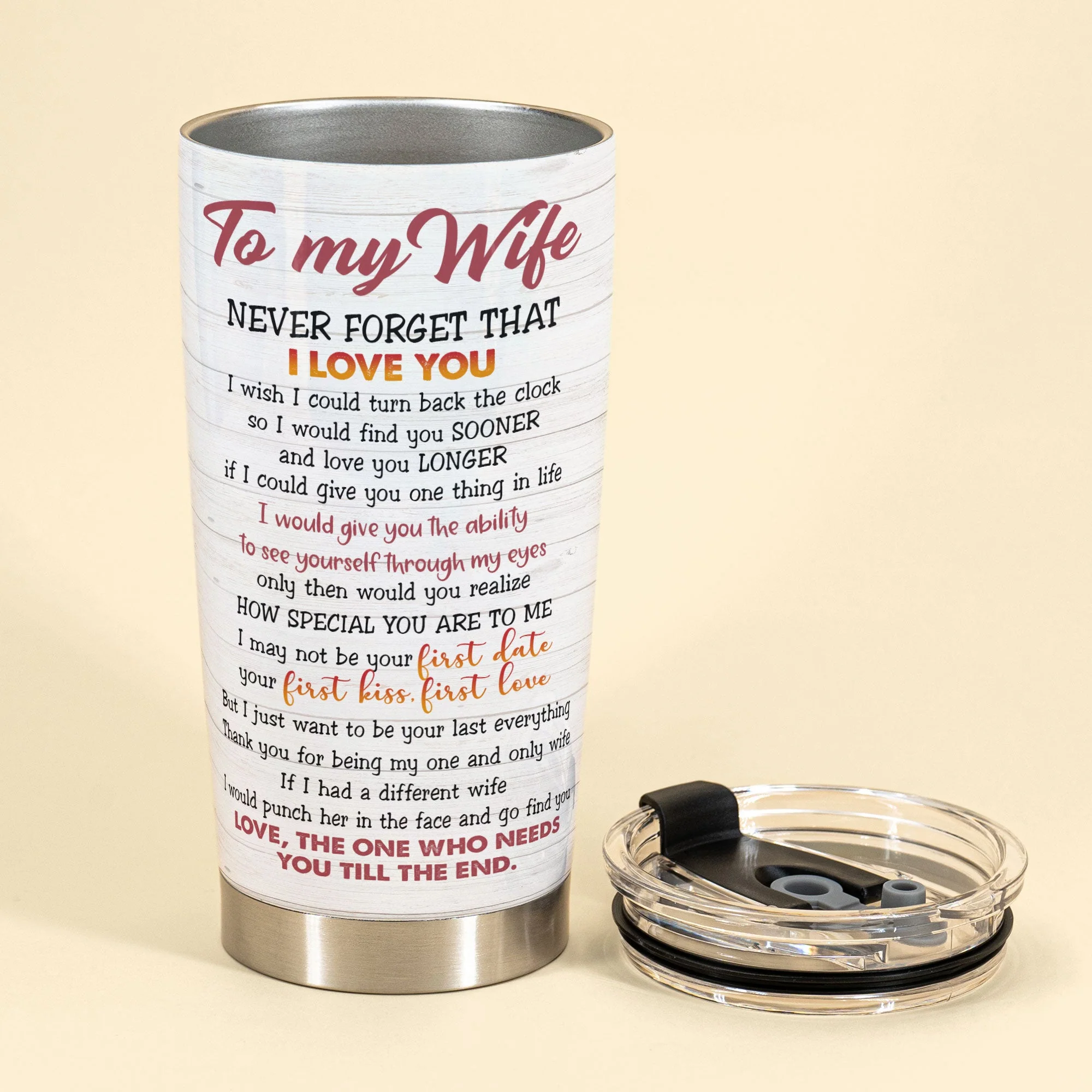 To My Wife, Every Day I Fall In Love With You, Personalized Tumbler, Couple Anniversary Gift, Husband & Wife - Image 3