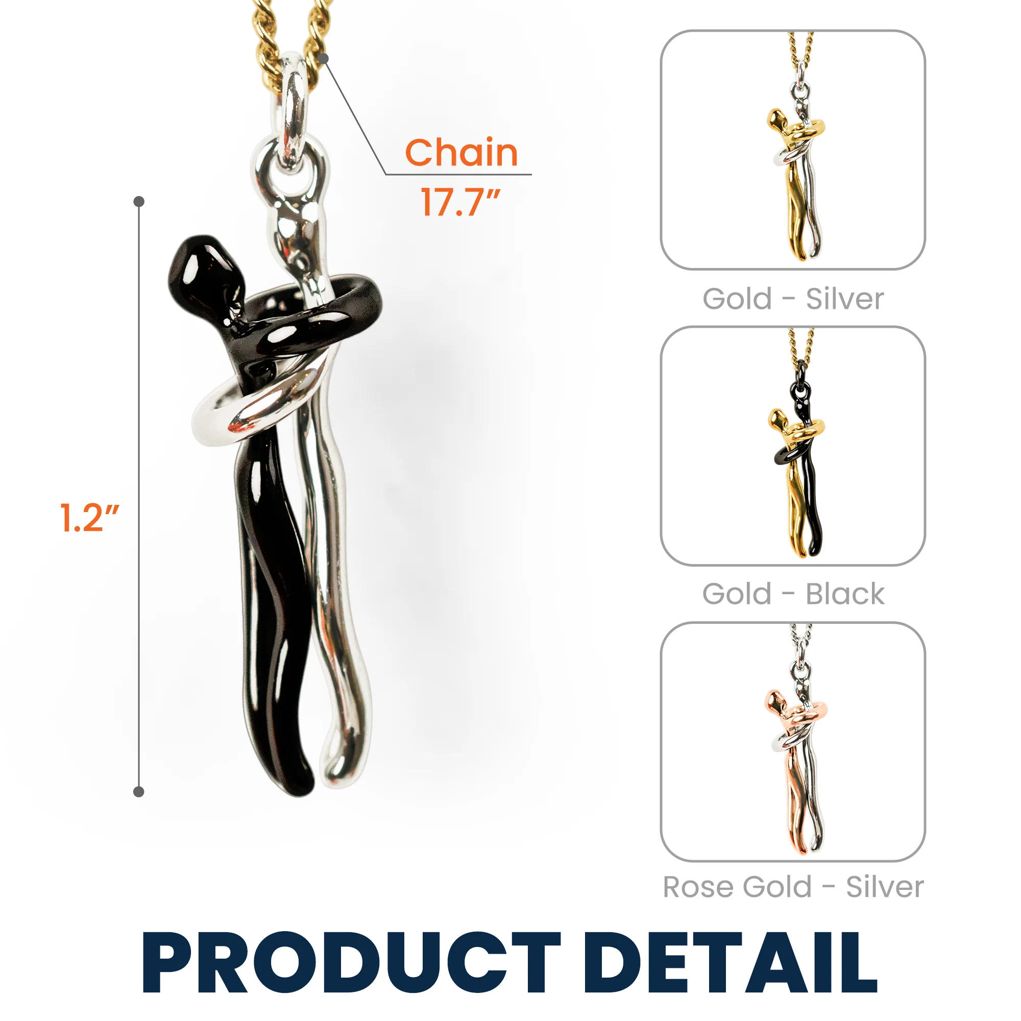 To My Wife Gifts I Love You The Most - Personalized Couples Embrace Pendant Necklaces - Image 5