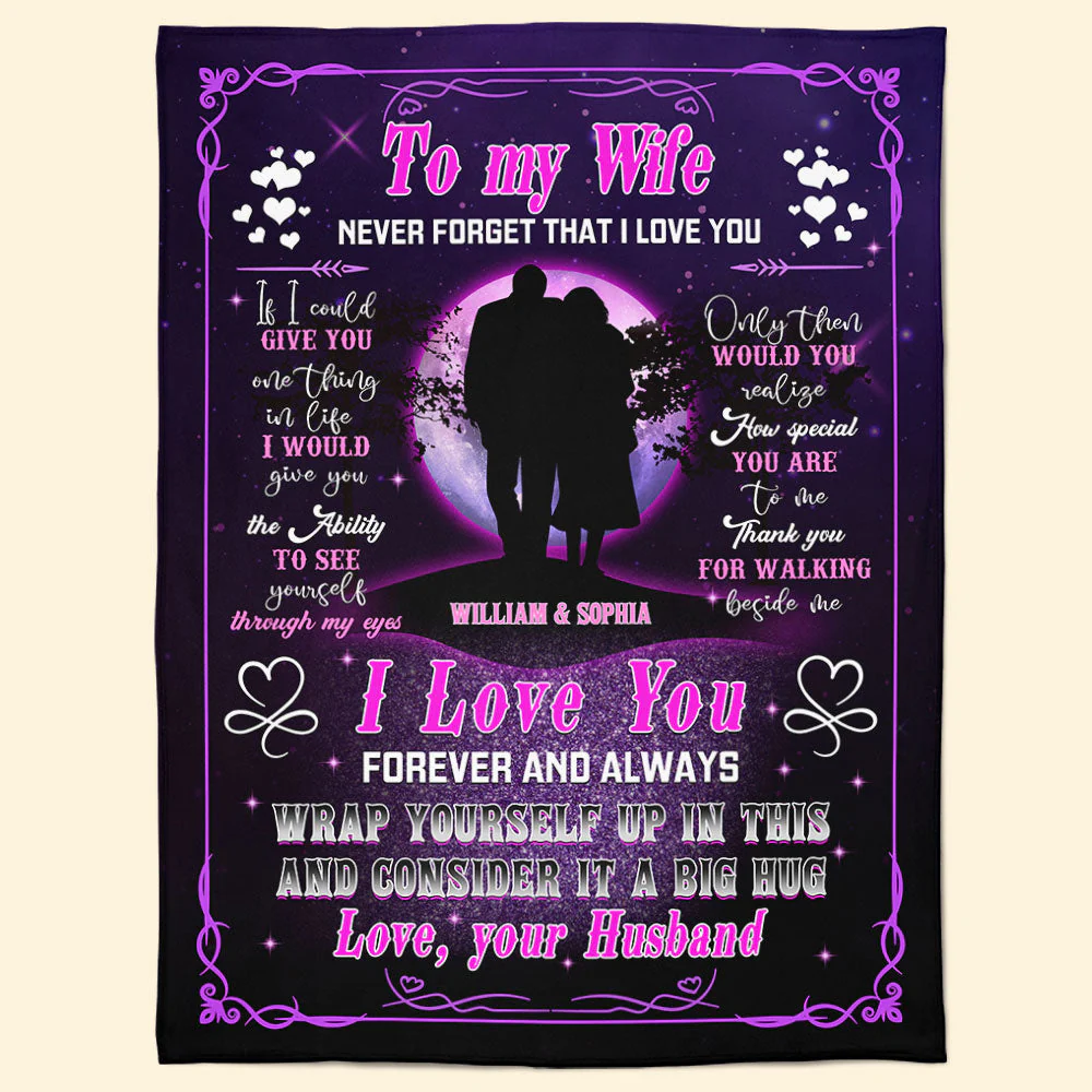 To My Wife Never Forget That I Love You Forever & Always - Personalized Blanket - Image 2