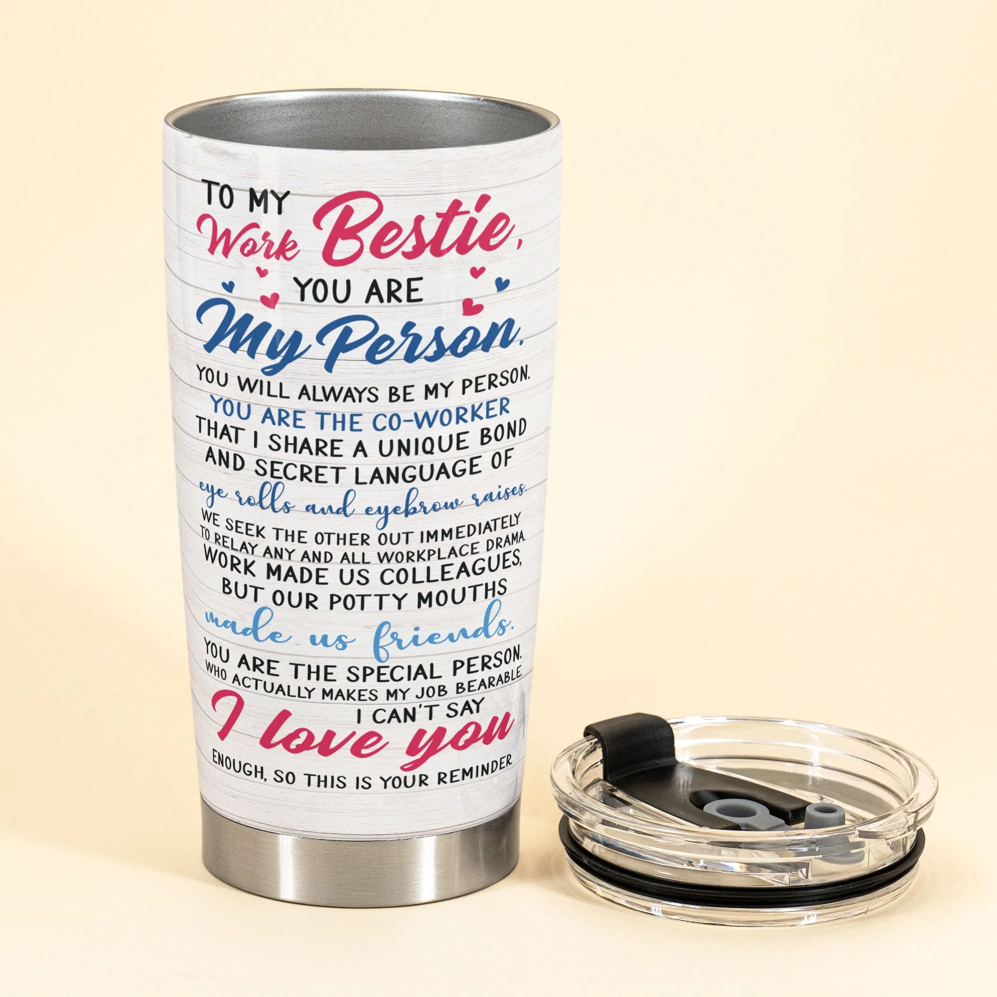 To My Work Bestie - Personalized Tumbler - Gift For Work Besties, Colleagues, Friends, Best Friends - Image 3