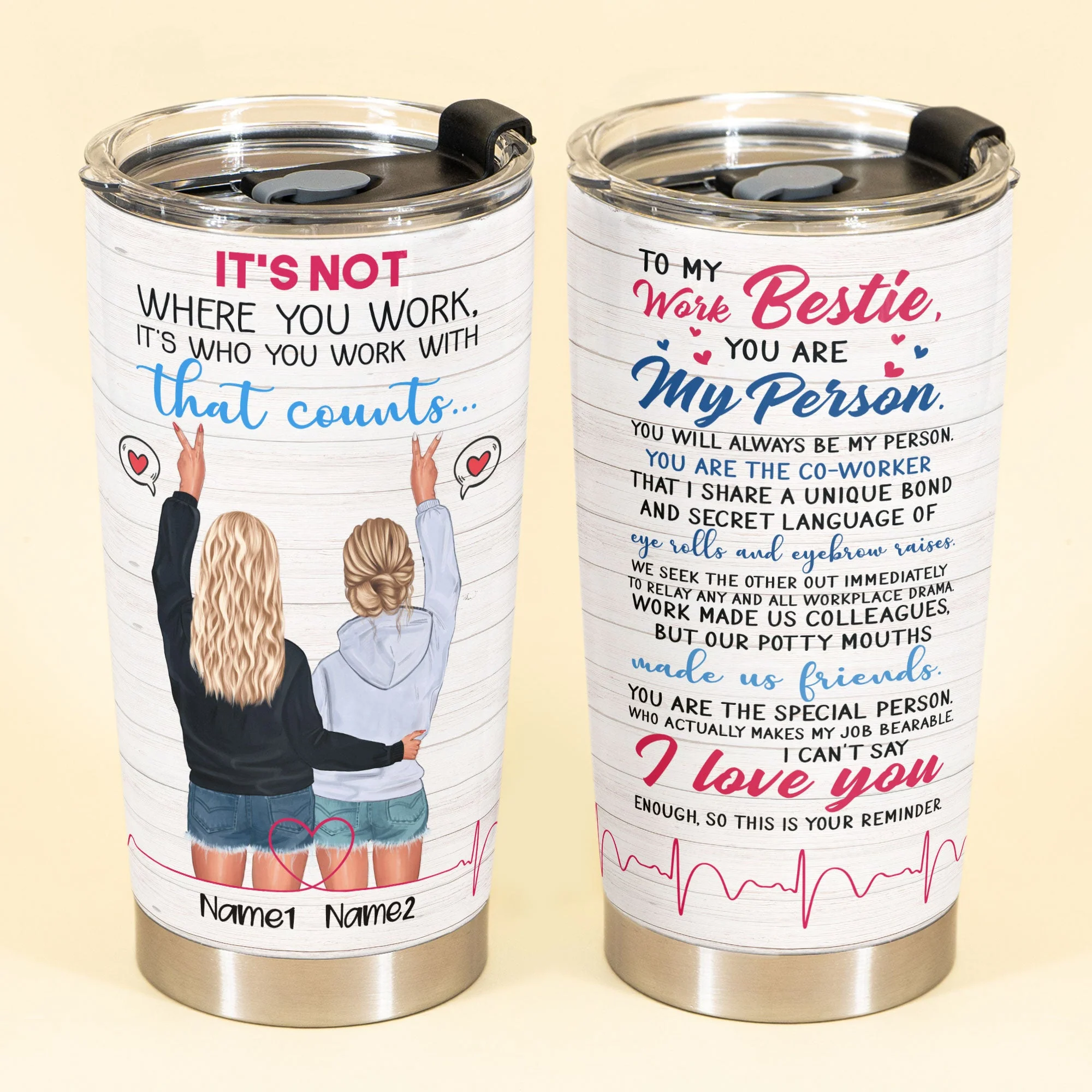 To My Work Bestie - Personalized Tumbler - Image 2