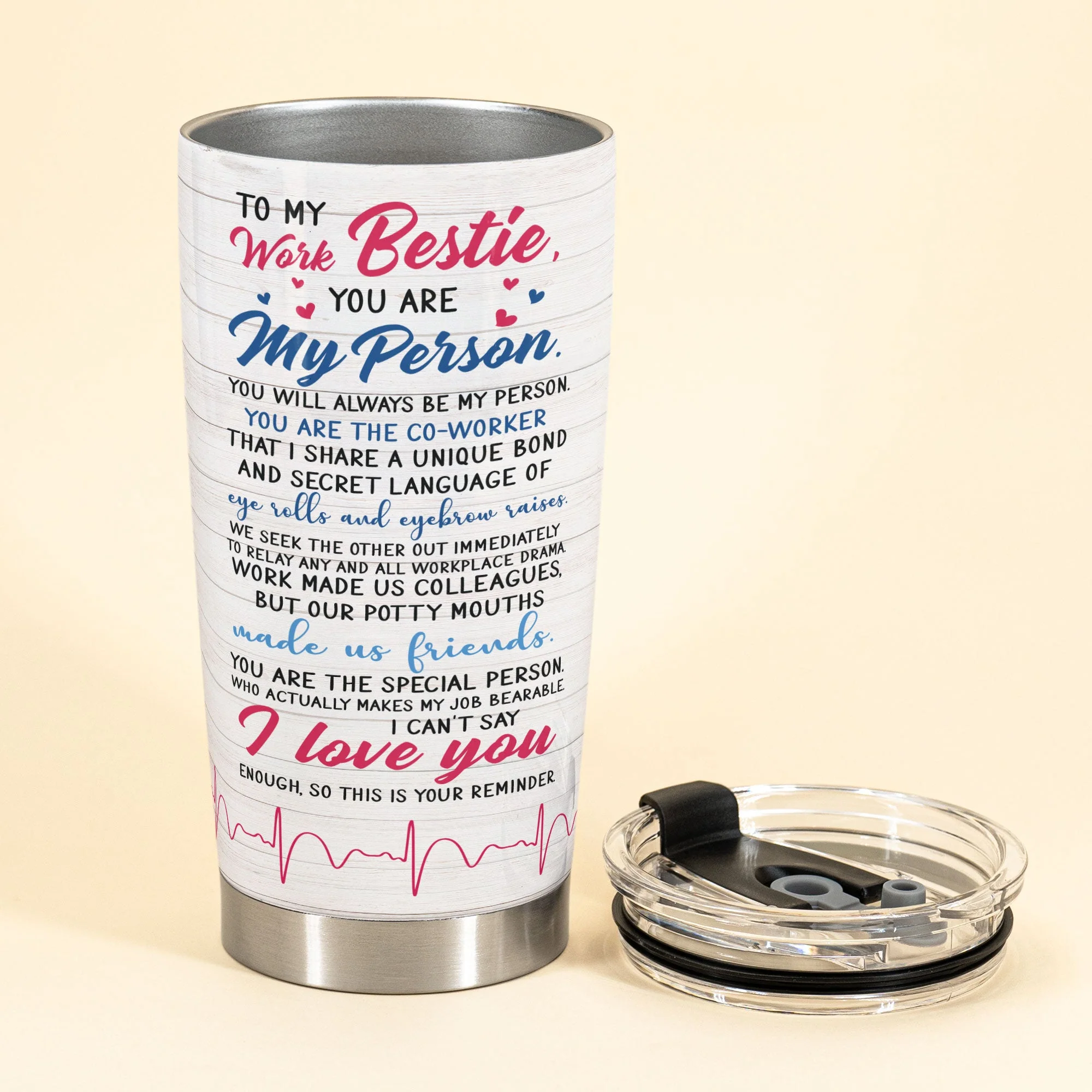 To My Work Bestie - Personalized Tumbler - Image 3