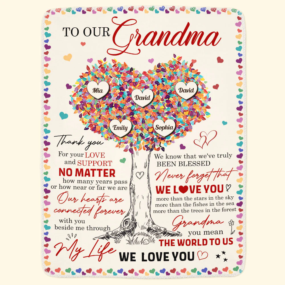 To Our Grandma Thank You For Your Love And Support - Personalized Blanket - Image 3