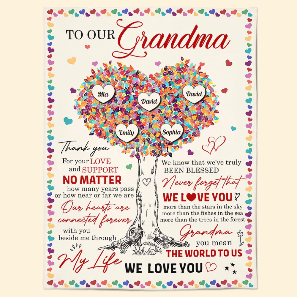 To Our Grandma Thank You For Your Love And Support - Personalized Blanket - Image 4