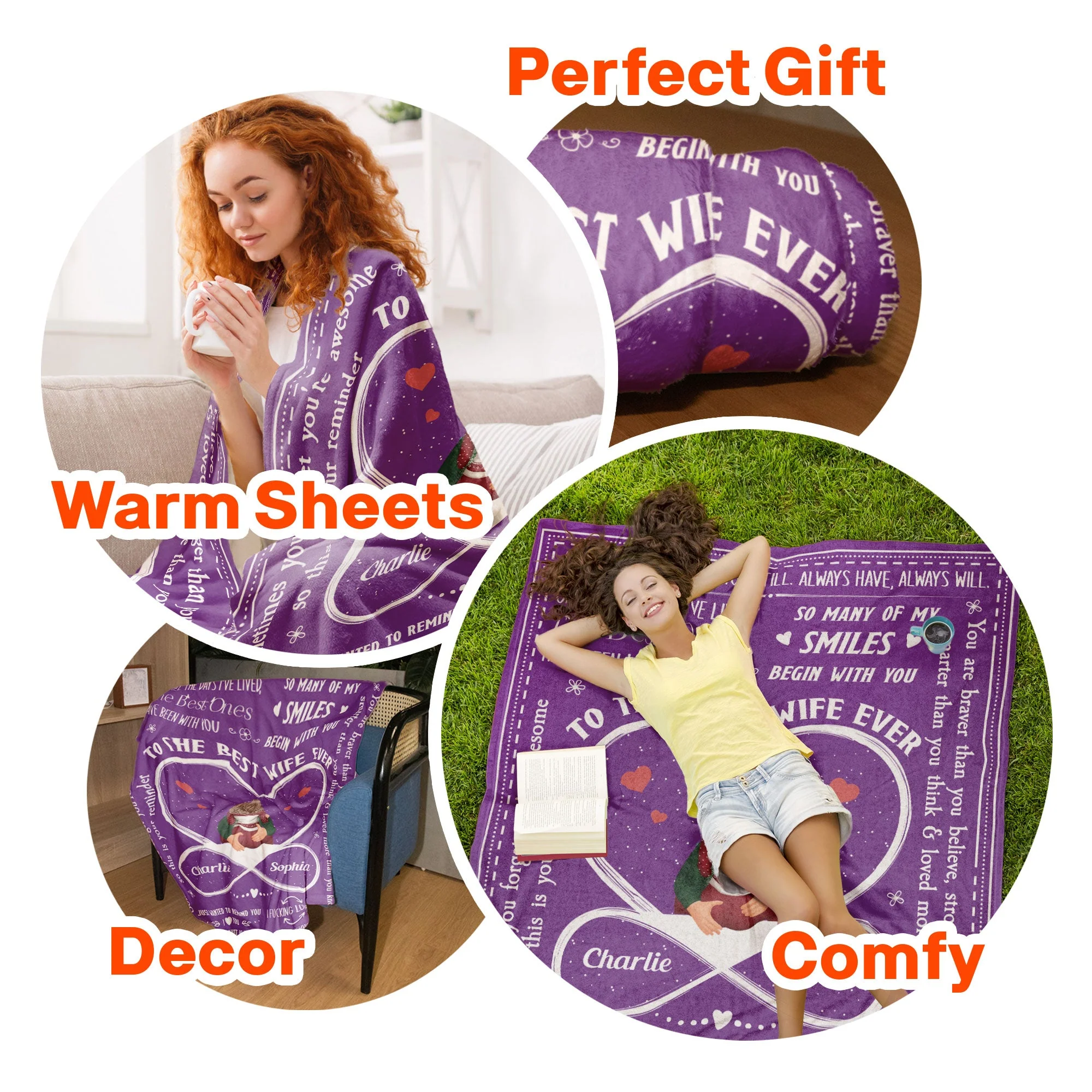 To The Best Wife Ever - Personalized Blanket - Image 7