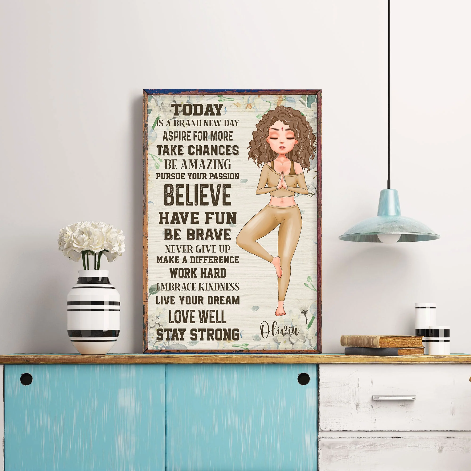 Today Is A Brand New Day - Personalized Poster/Wrapped Canvas - Gift For Yoga Lover - Image 2