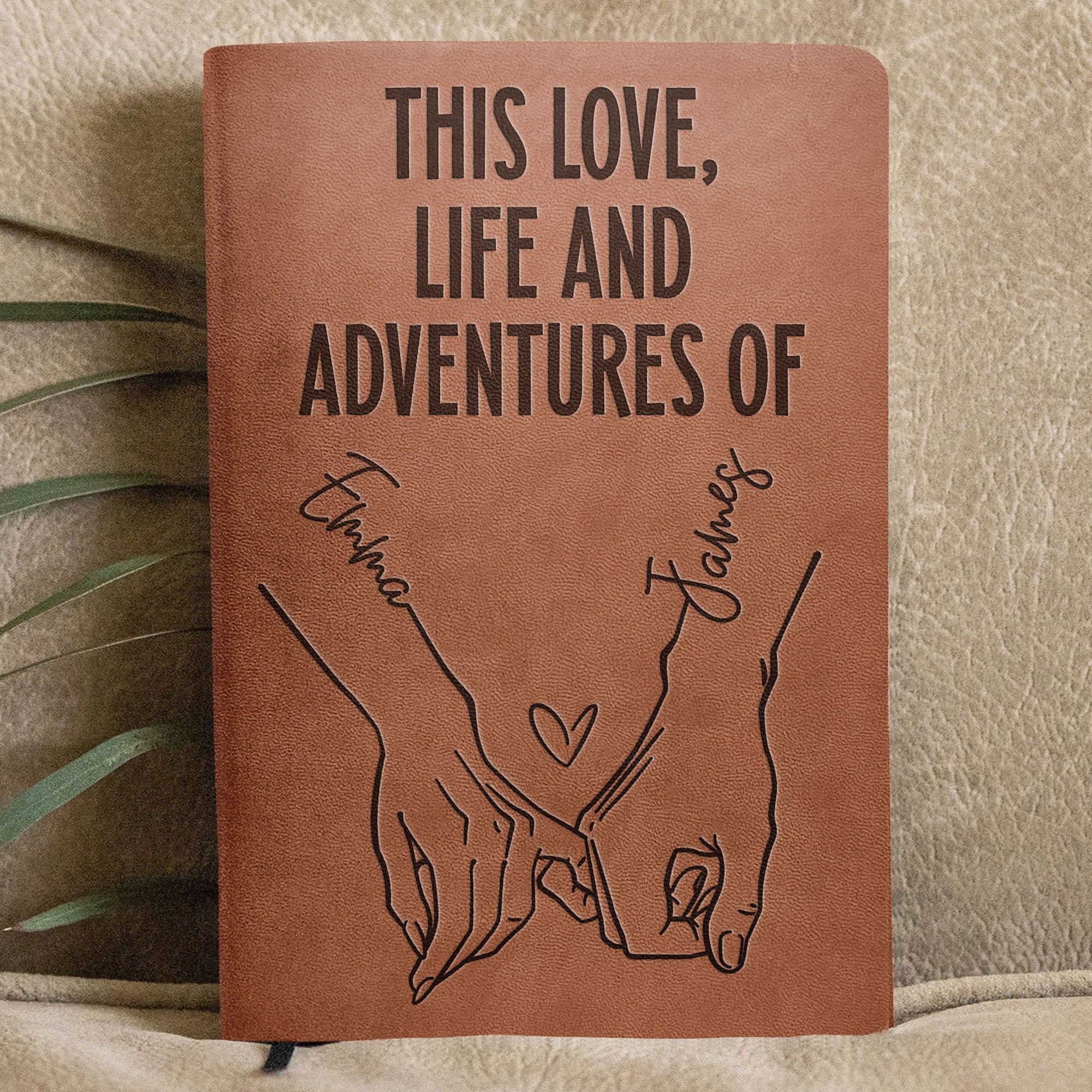 Together In Life, Love & Adventures - Personalized Leather Journal - Image 3