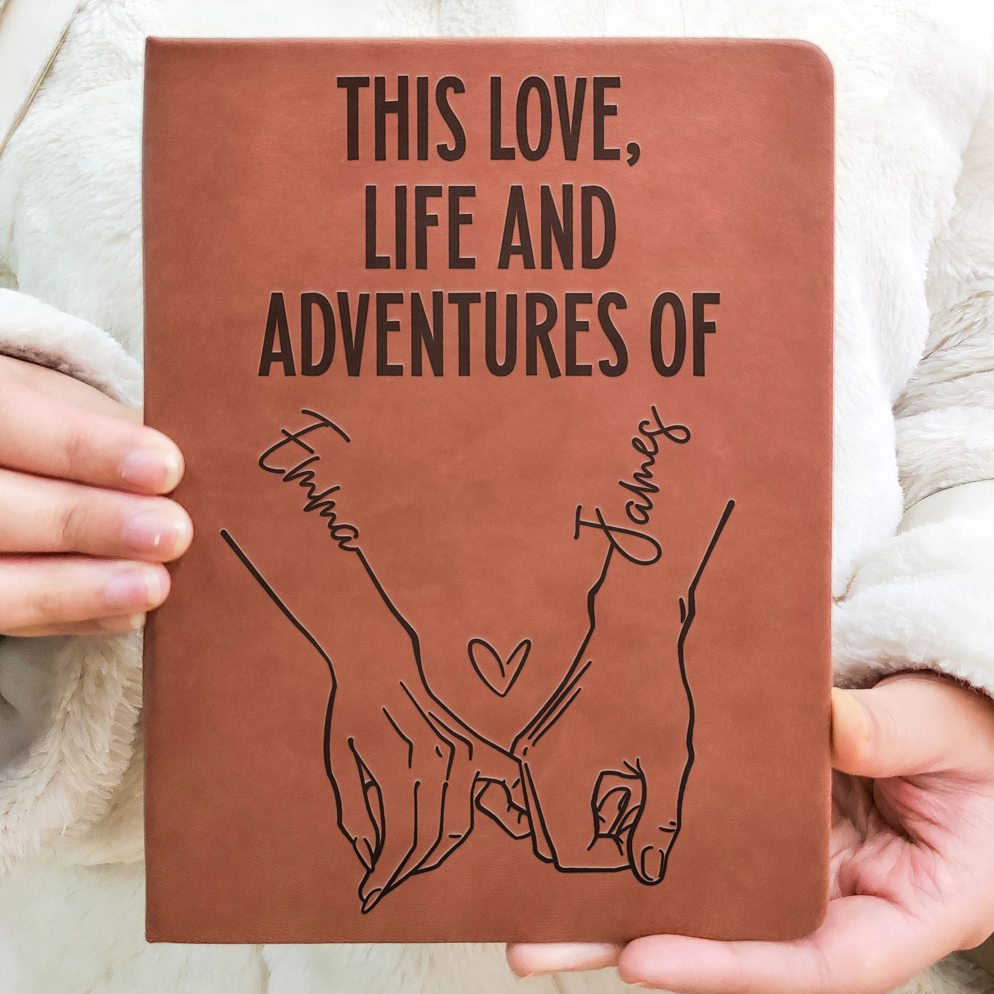 Together In Life, Love & Adventures - Personalized Leather Journal - Image 4