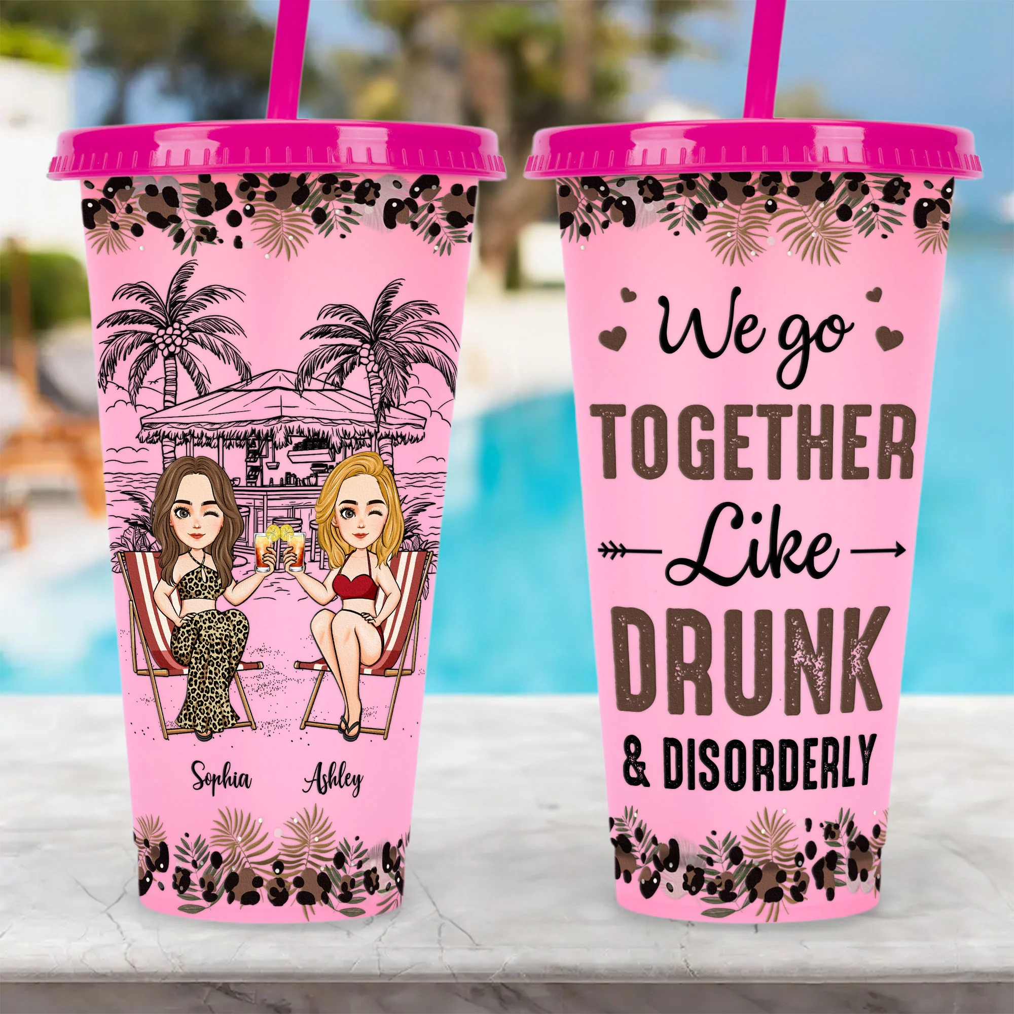 Together Like Drunk & Disorderly - Personalized Color Changing Cup - Image 8