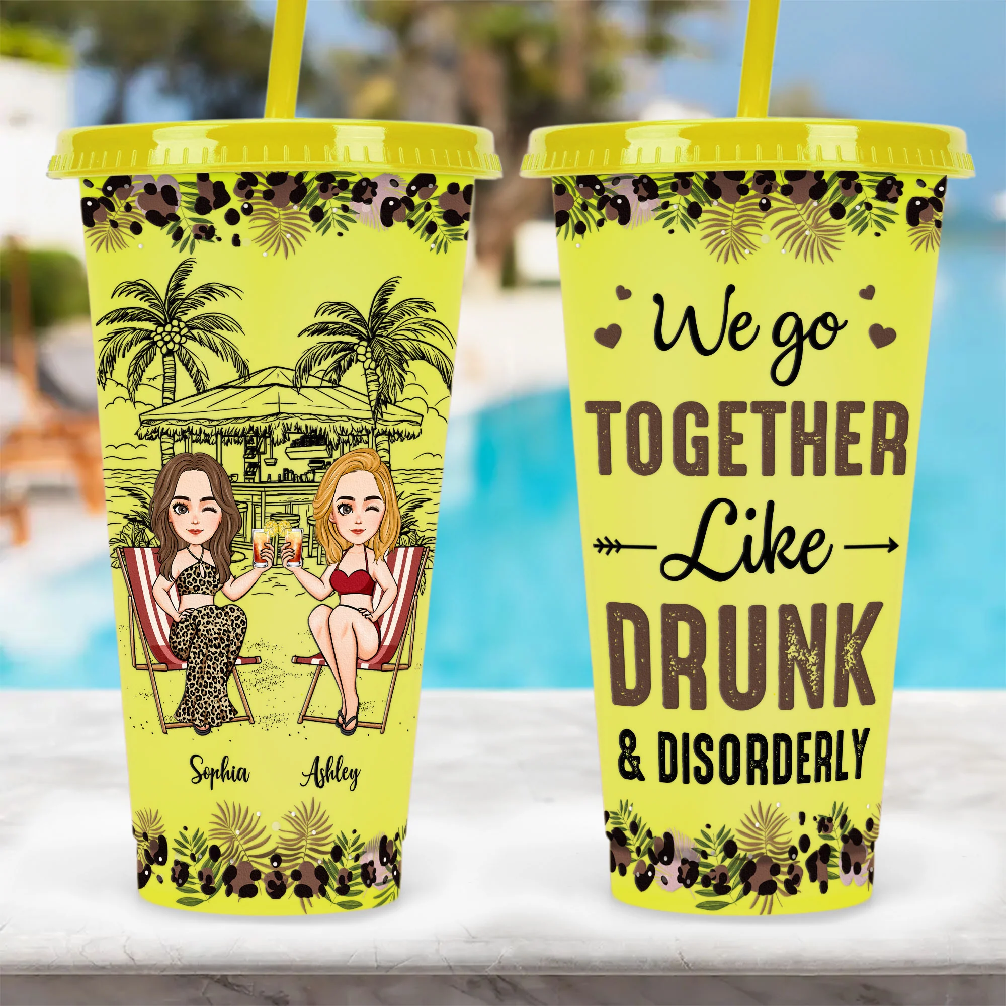 Together Like Drunk & Disorderly - Personalized Color Changing Cup - Image 9