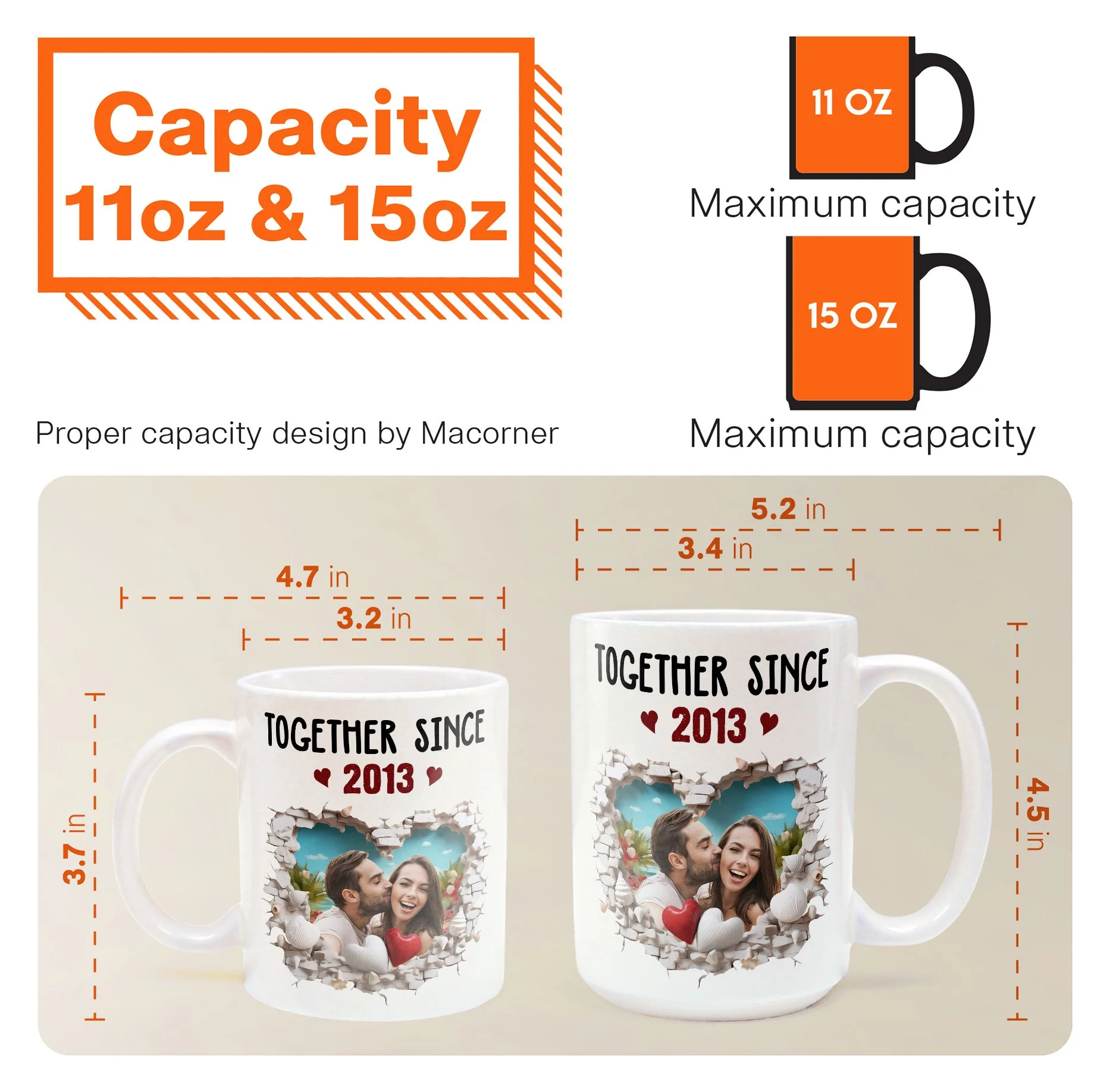 Together Since Anniversary Gift - Personalized Photo Mug - Image 6
