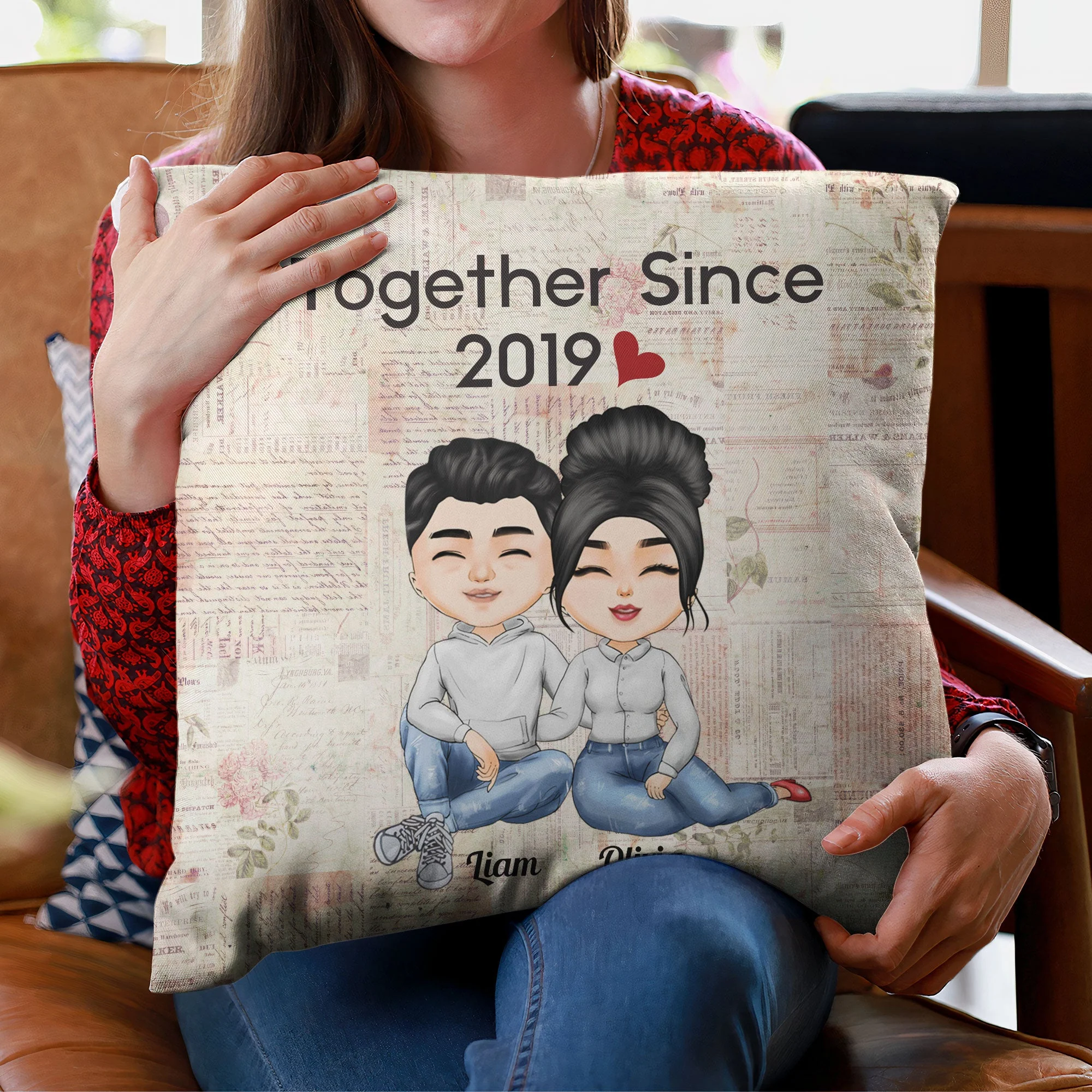 Together Since - Personalized Pillow - Anniversary Gifts For Her, Him - Image 5