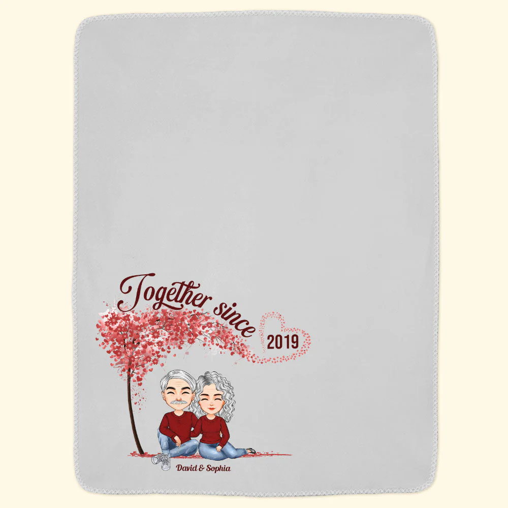 Together Since - Red Tree - Personalized Blanket - Image 3