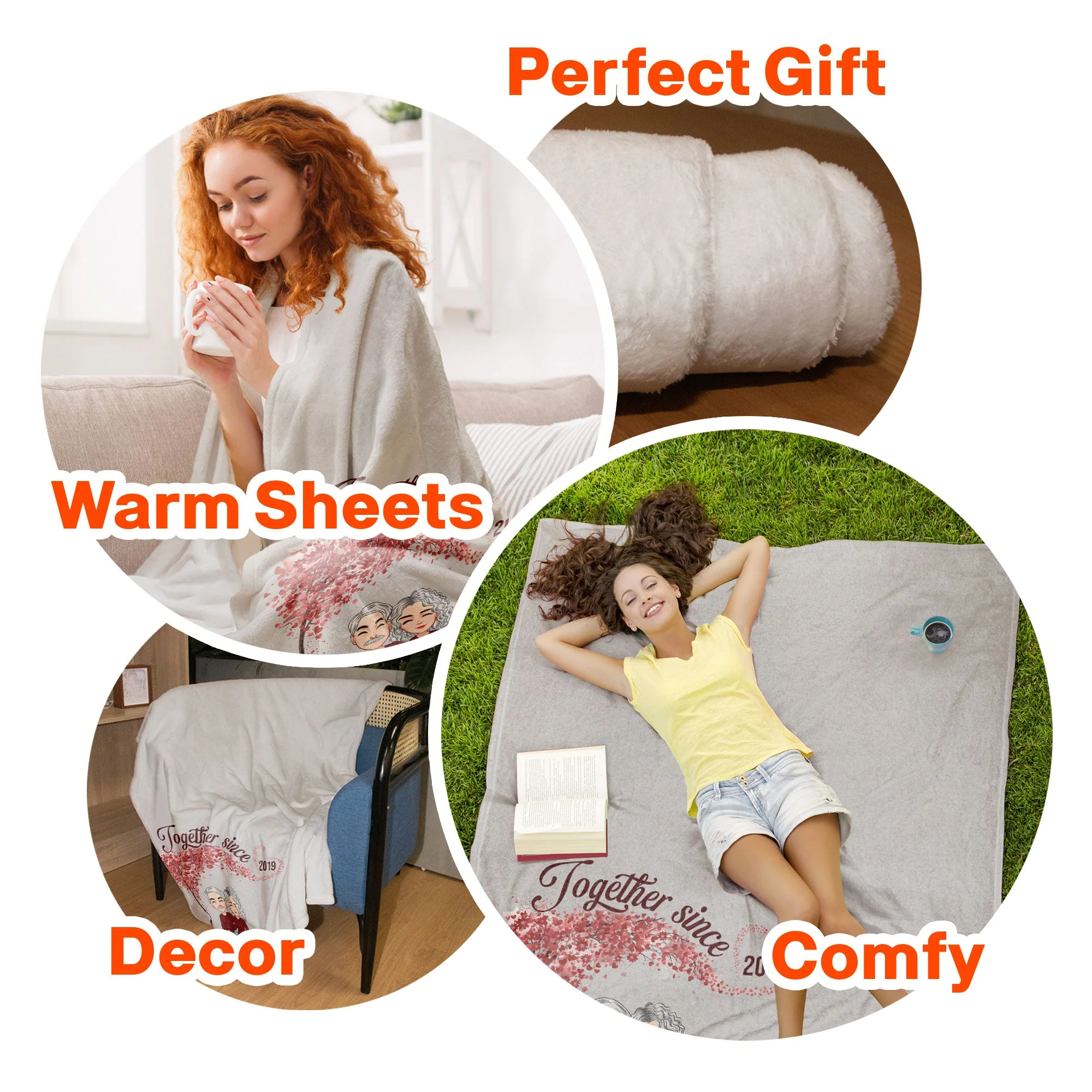 Together Since - Red Tree - Personalized Blanket - Image 6