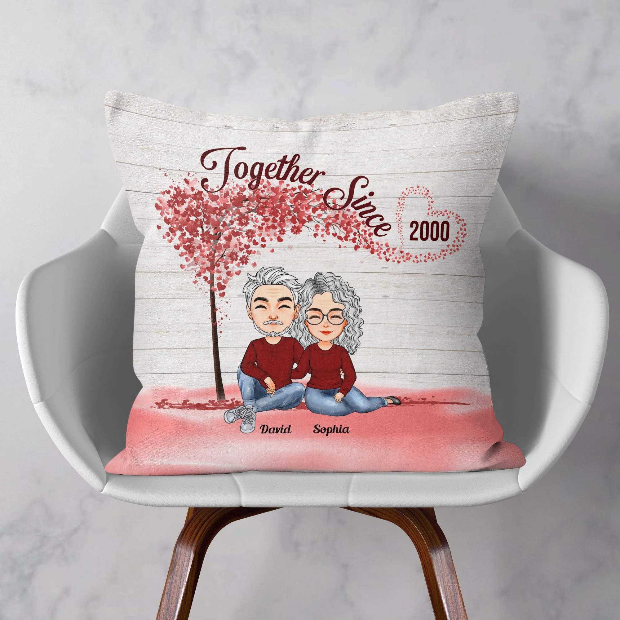 Together Since - Red Tree - Personalized Pillow (Insert Included) - Image 2