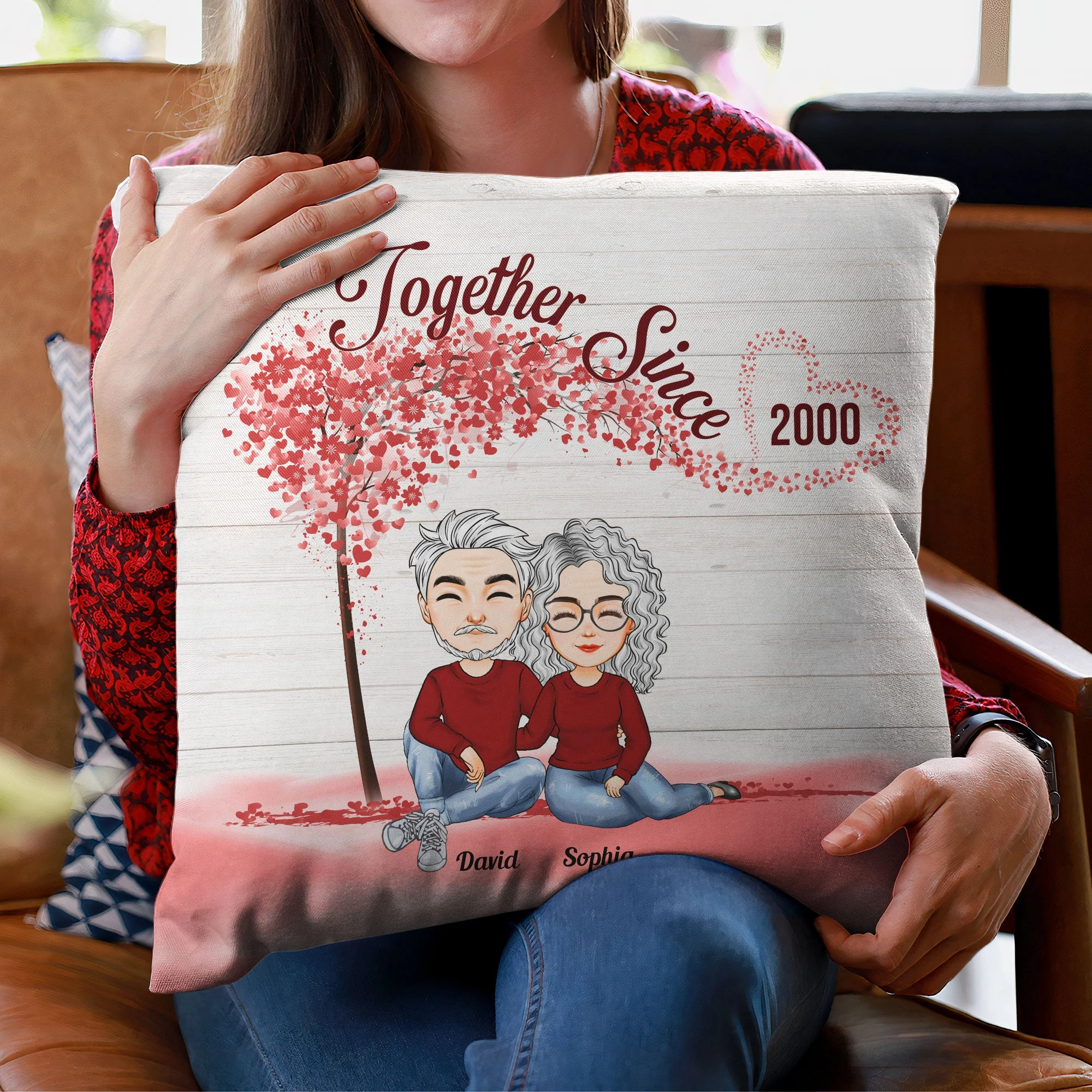 Together Since - Red Tree - Personalized Pillow (Insert Included) - Image 3