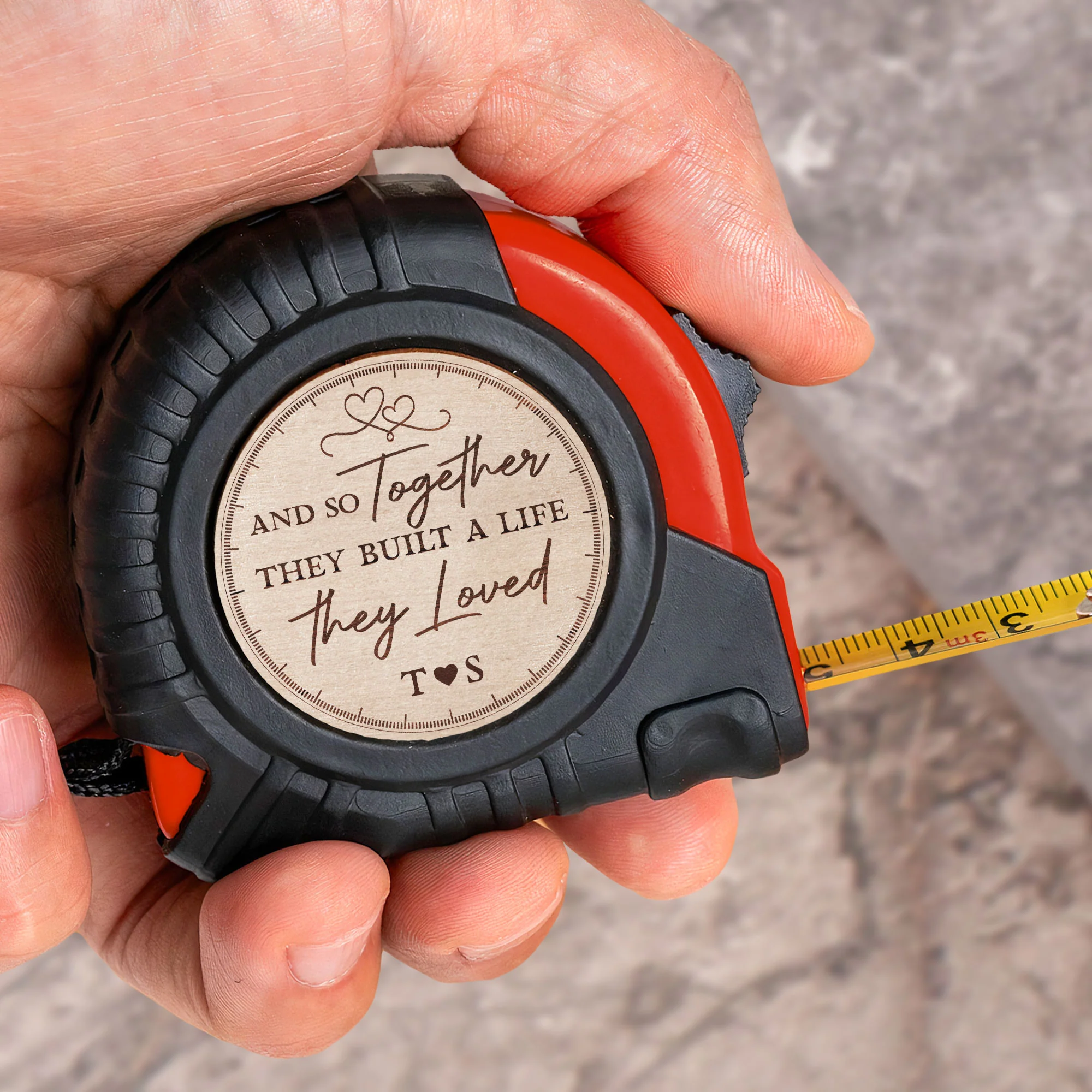 Together They Built A Life They Loved Couple Gift - Personalized Tape Measure - Image 2