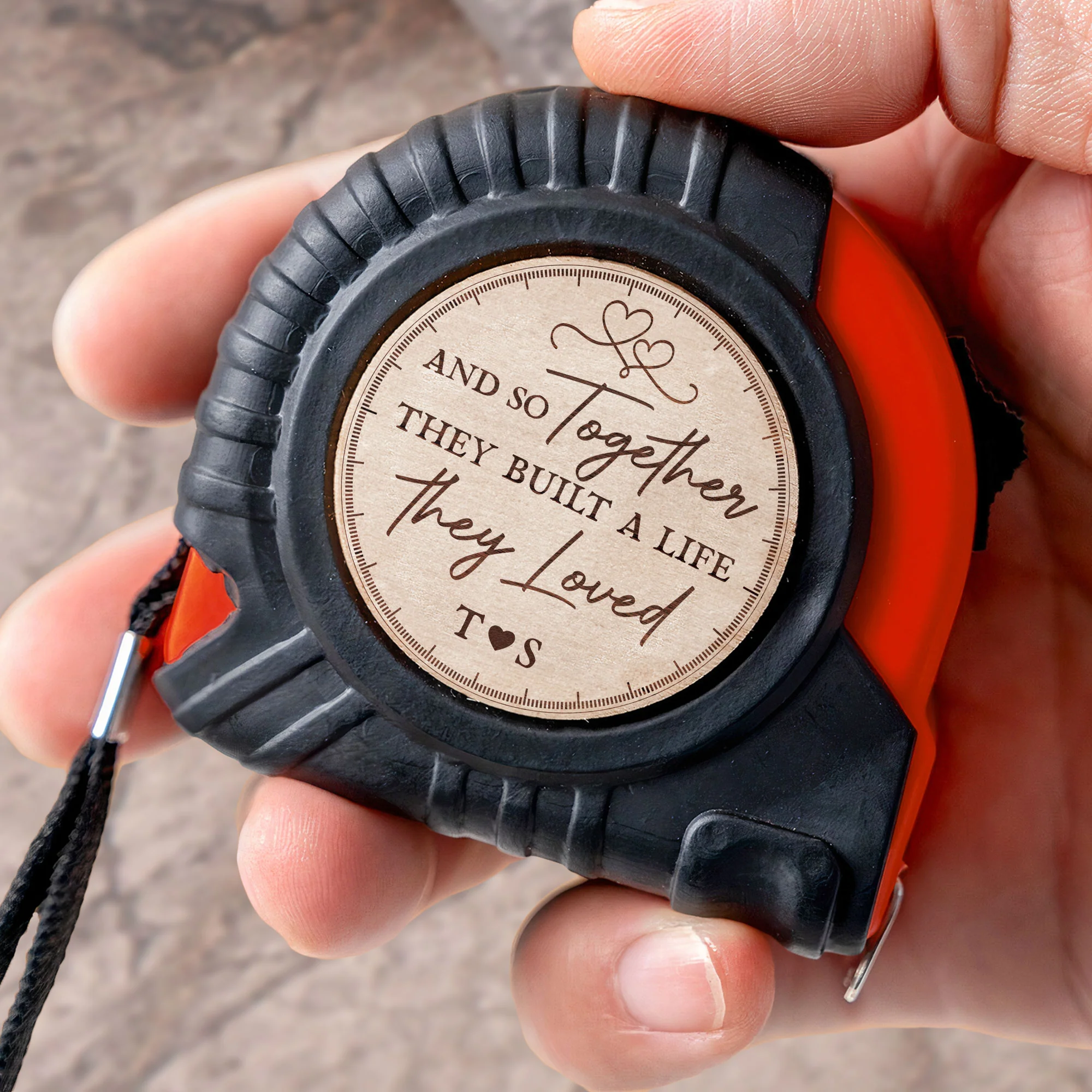 Together They Built A Life They Loved Couple Gift - Personalized Tape Measure - Image 3