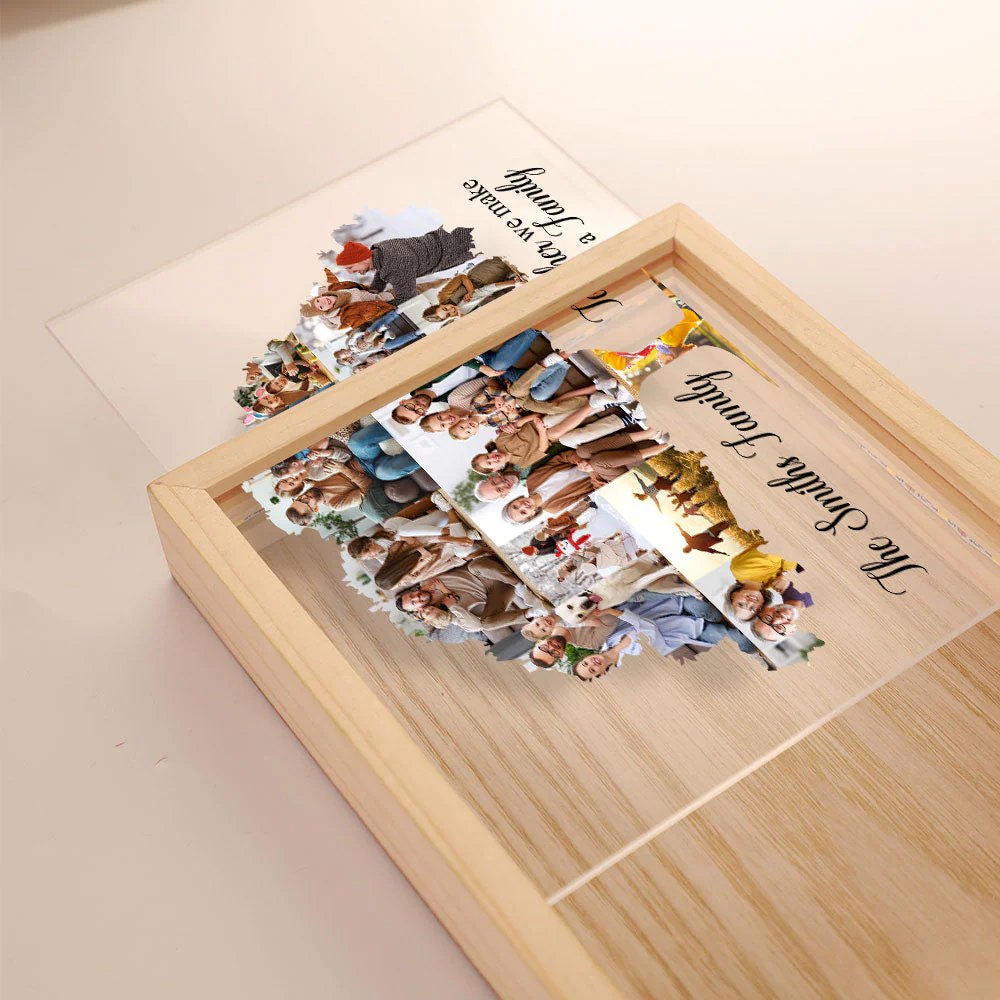 Together We Make A Family - Personalized Photo Picture Frame Light Box - Image 4