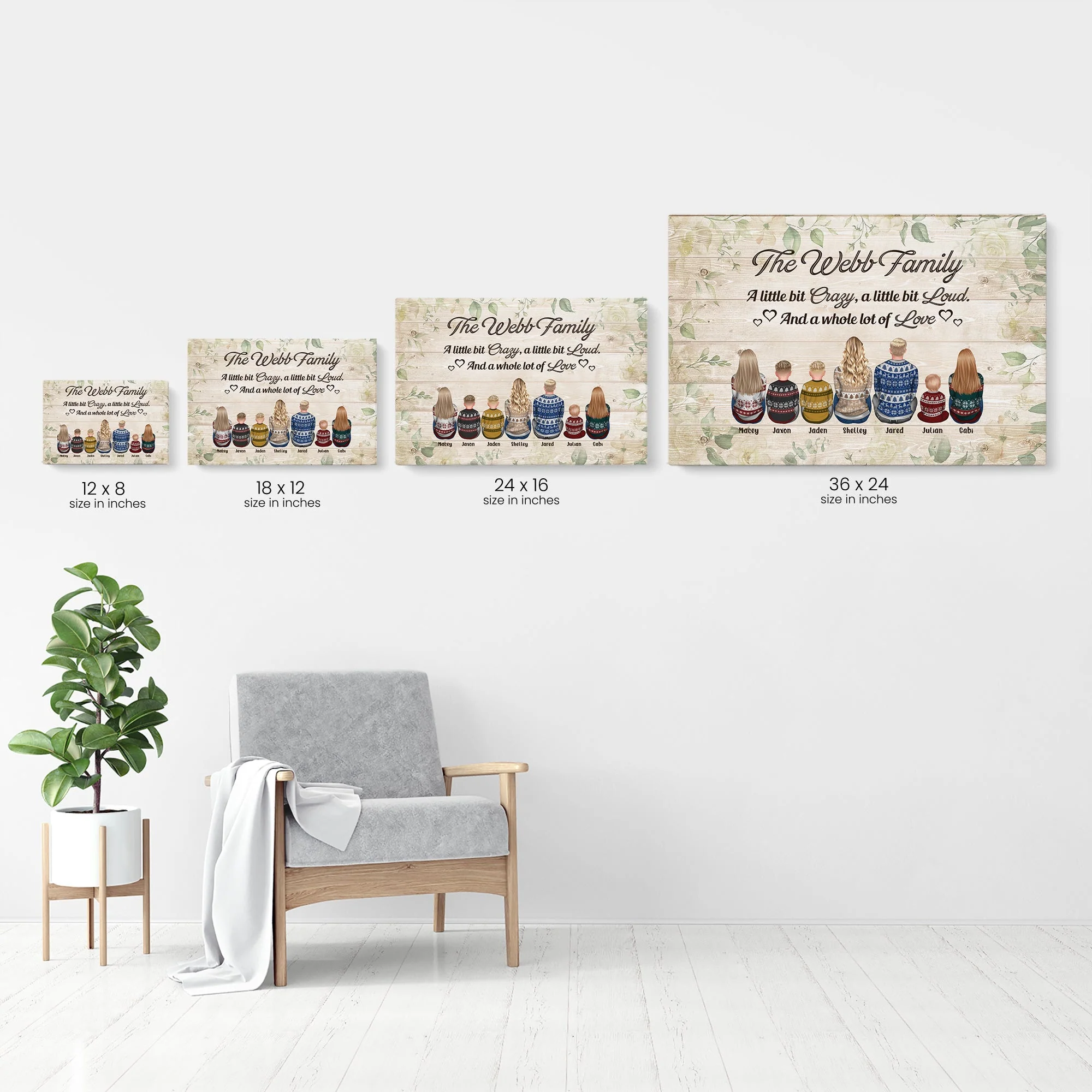 Together We Make A Family - Personalized Poster/Wrapped Canvas - Christmas Gift For Family - Image 6