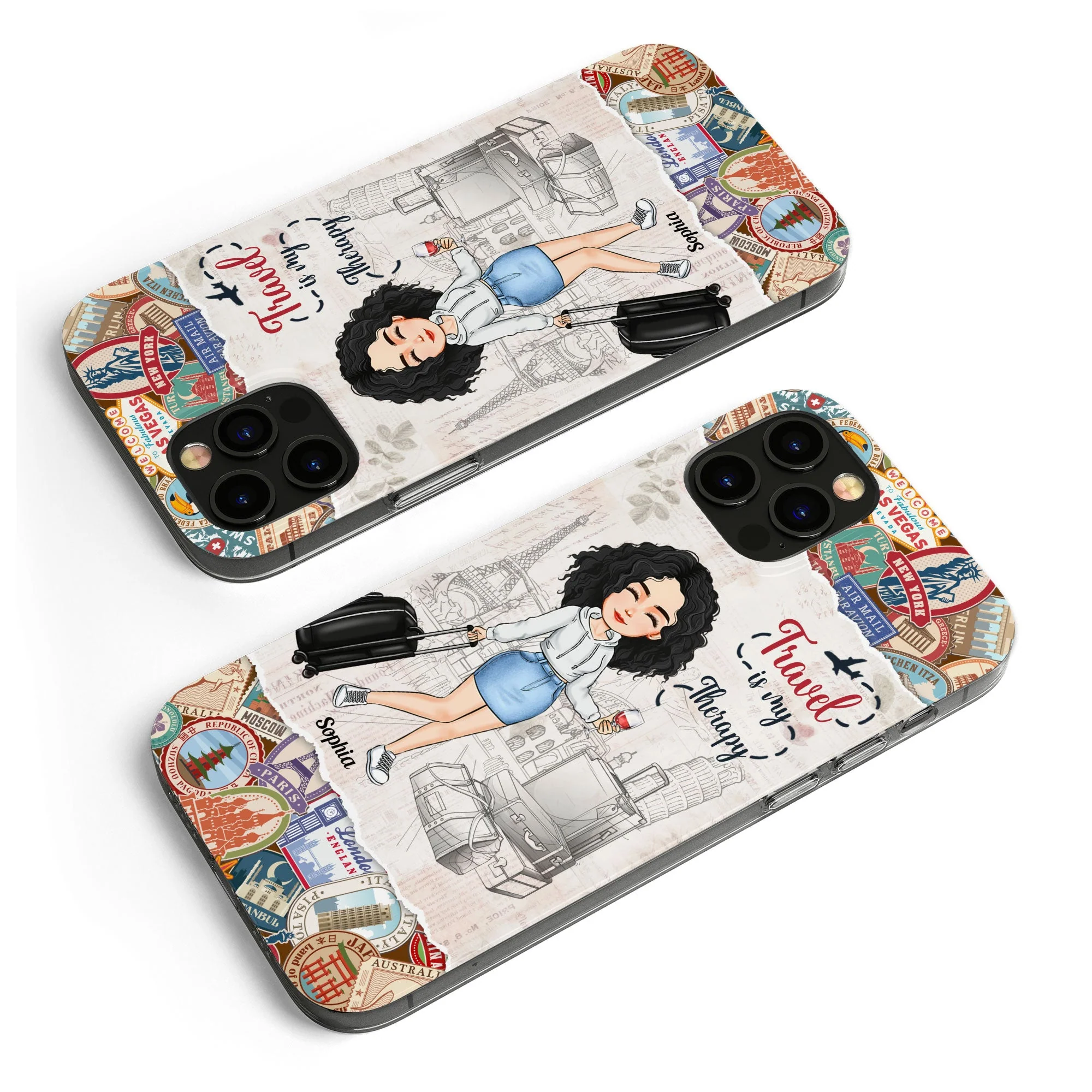 Travel Is My Therapy - Personalized Clear Phone Case - Image 5