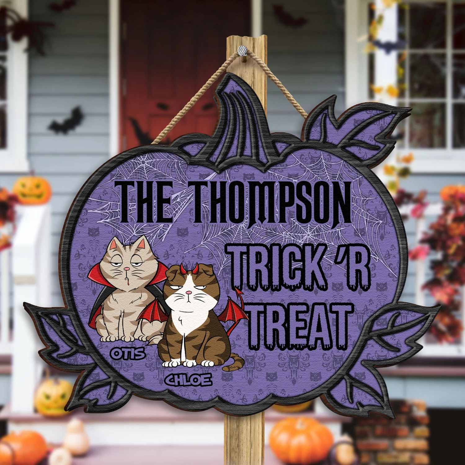 Trick 'r Treat From Cats- Personalized Wood Sign - Image 3
